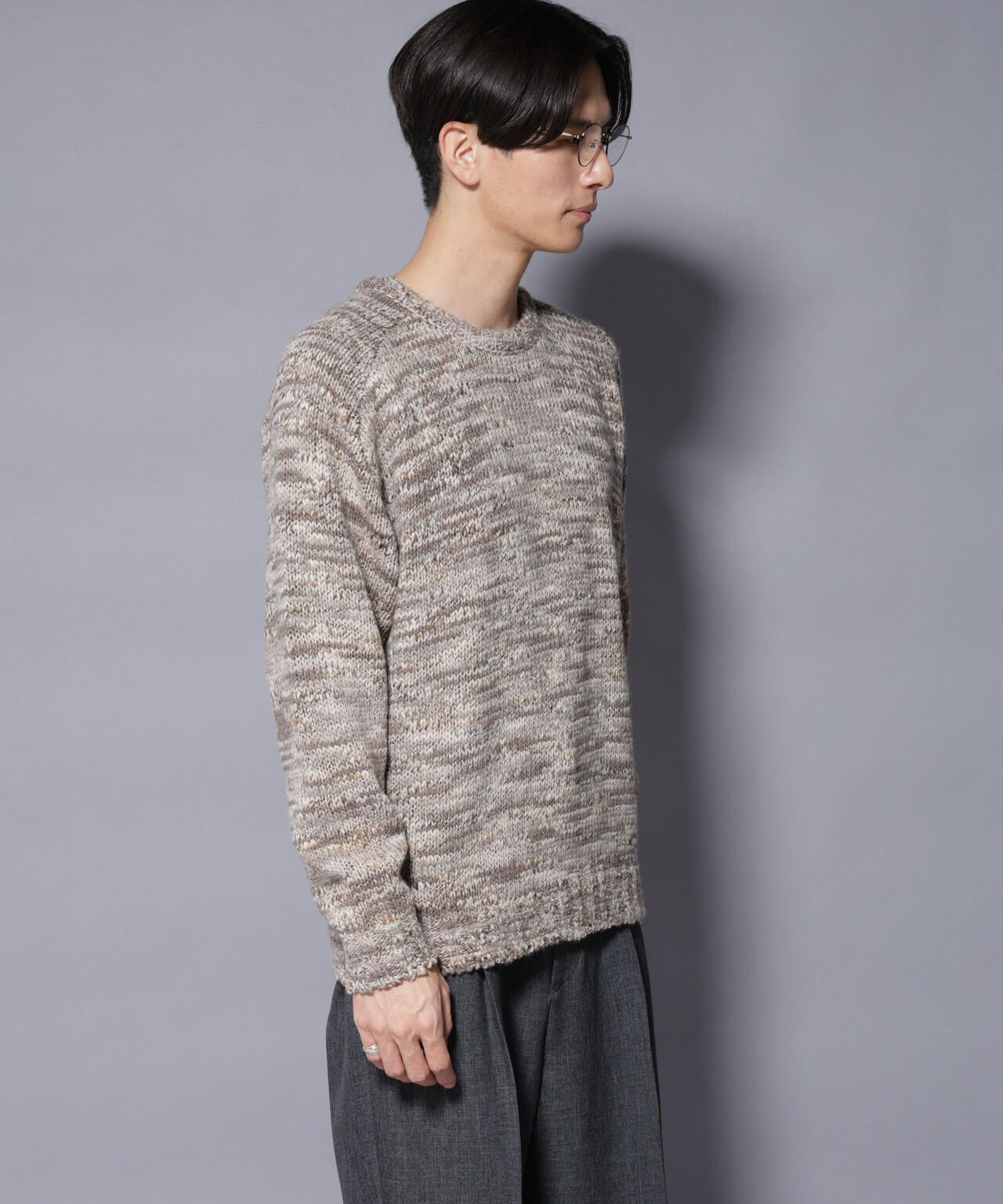 ｢COFIL｣ PAVONE HOLIDAY メランジクルーネックニット 6685222237