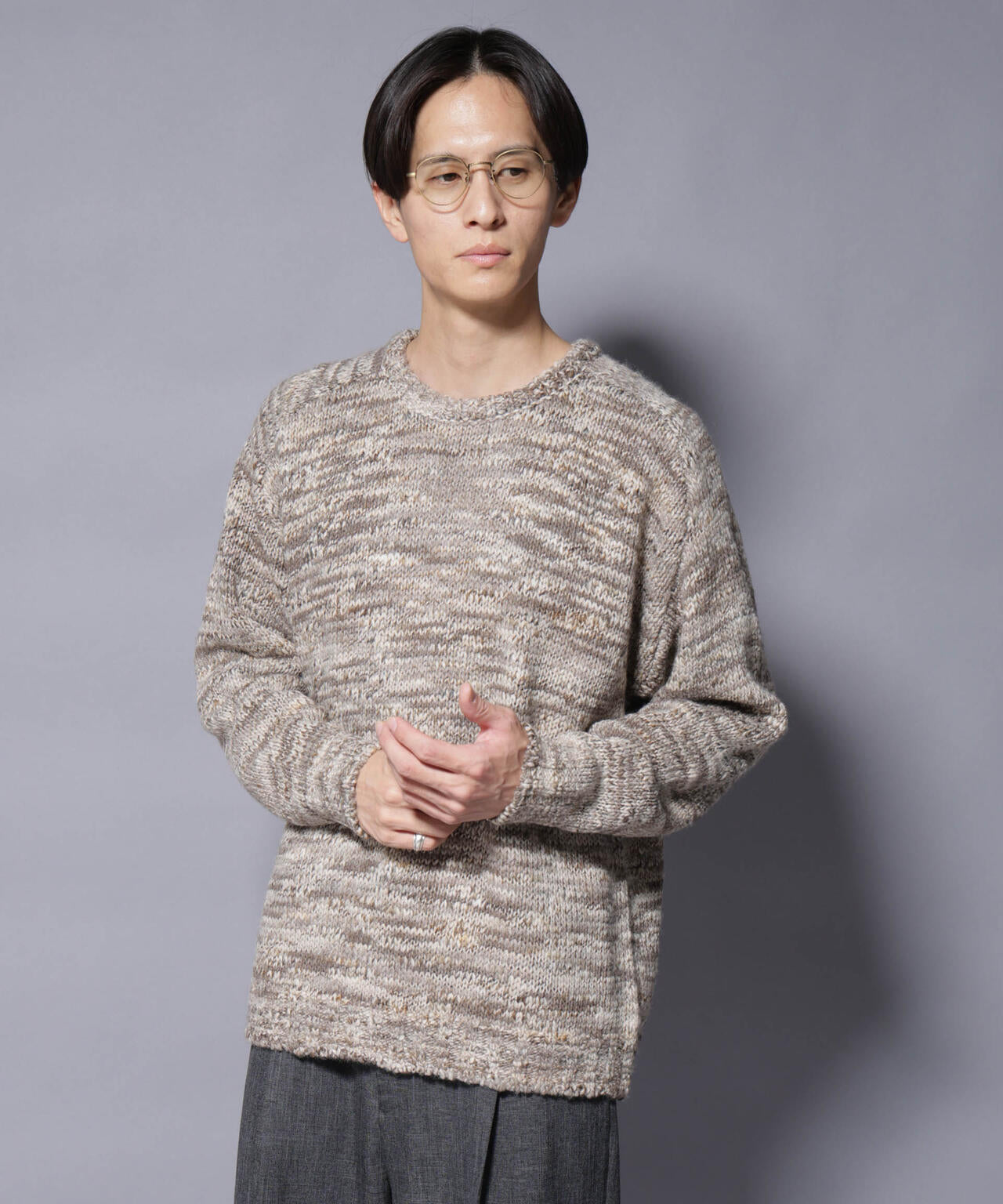 ｢COFIL｣ PAVONE HOLIDAY メランジクルーネックニット