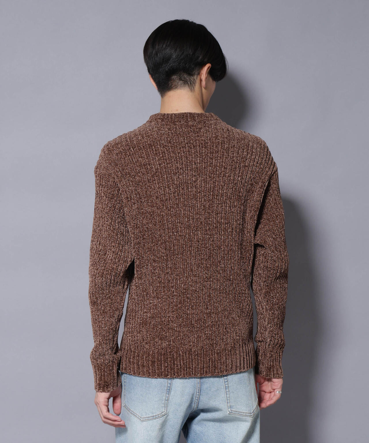 ローゲージ ベロアモール クルーネックニット 6685222238