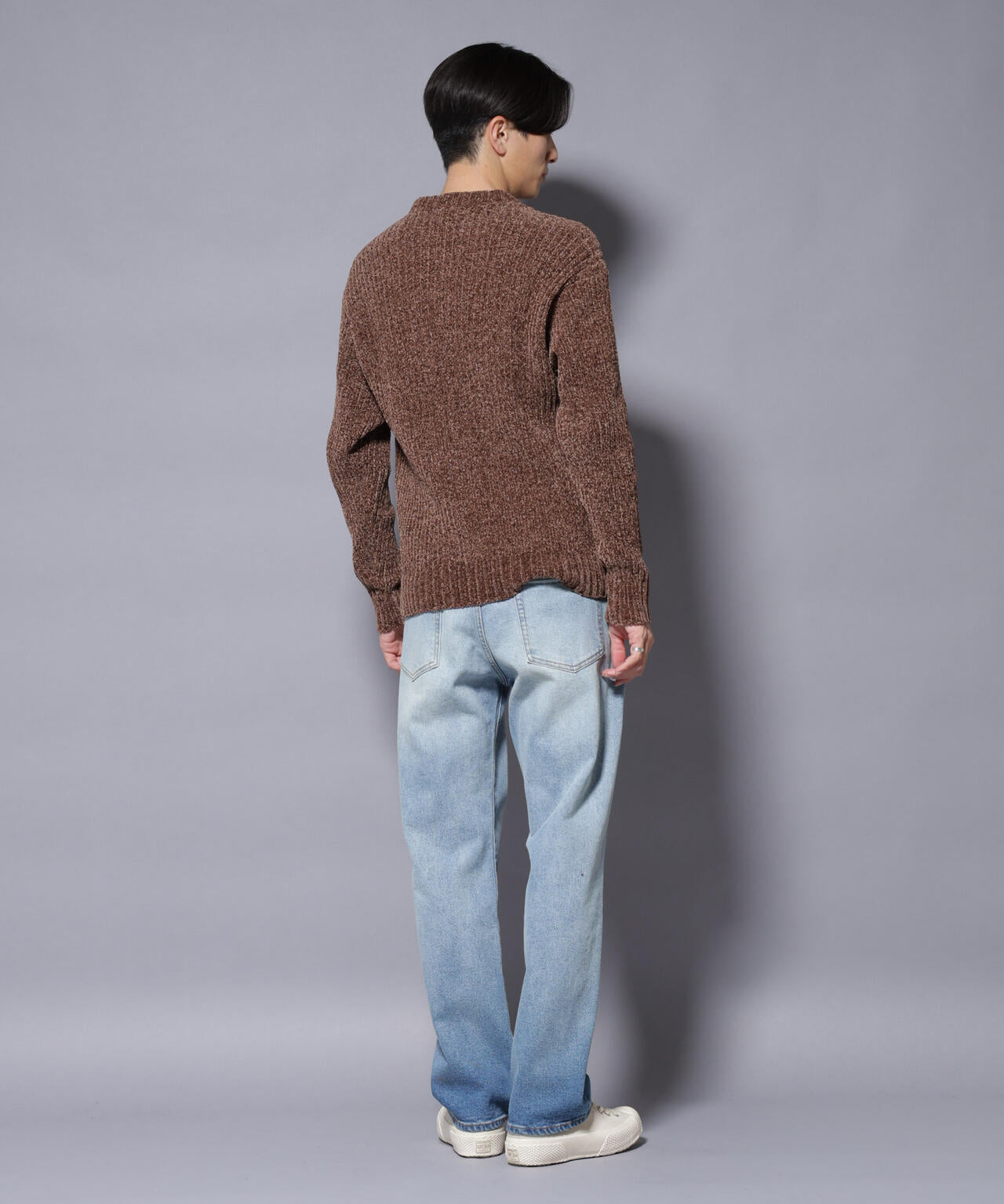 ローゲージ ベロアモール クルーネックニット 6685222238