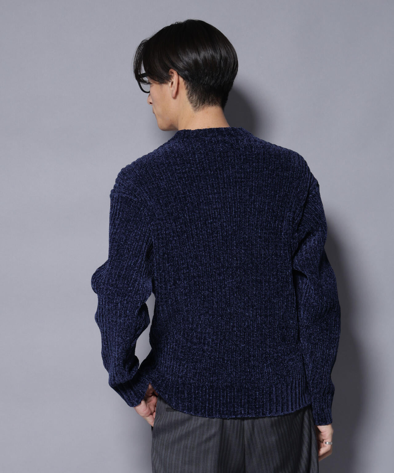 ローゲージ ベロアモール クルーネックニット 6685222238