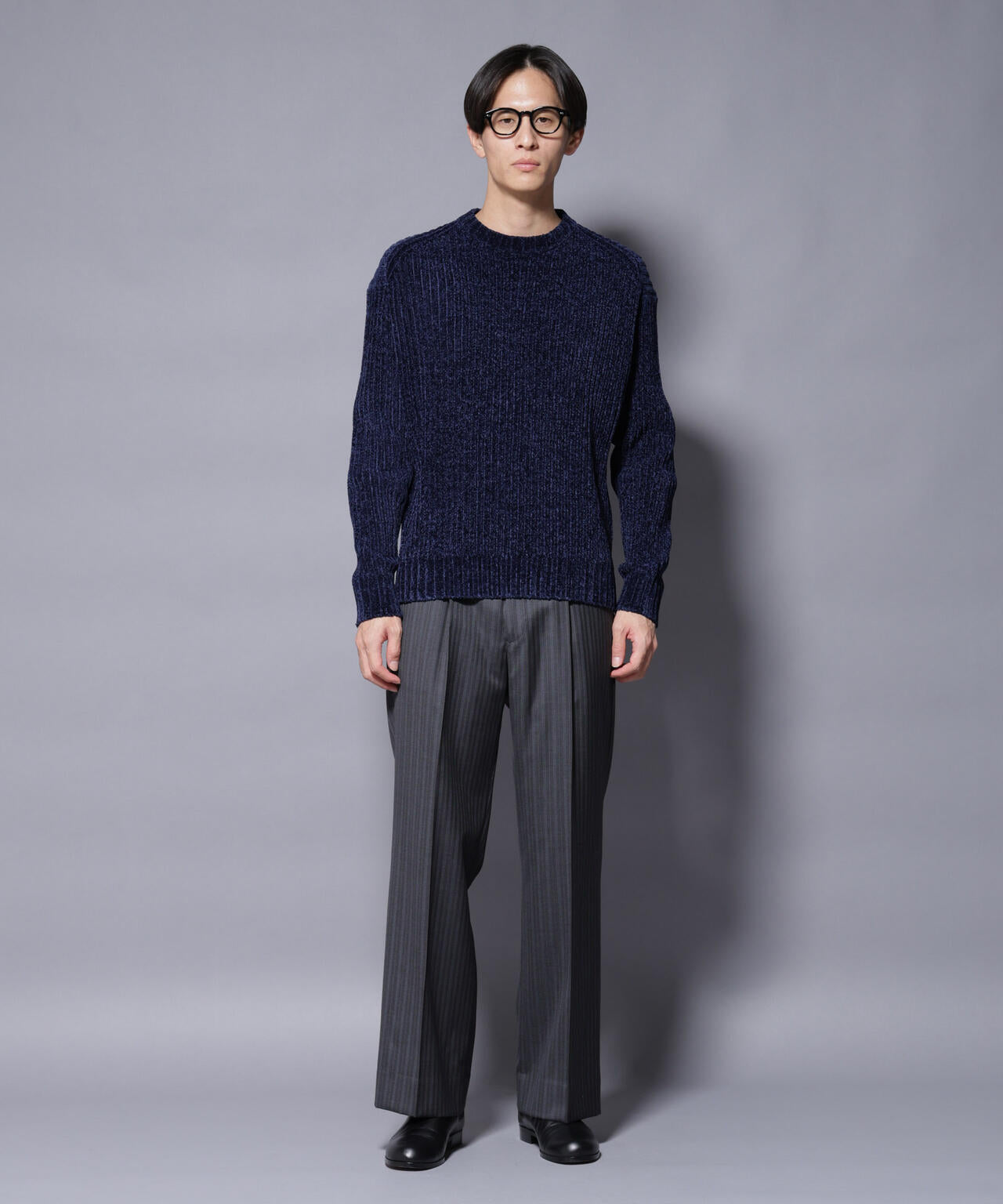 ローゲージ ベロアモール クルーネックニット 6685222238