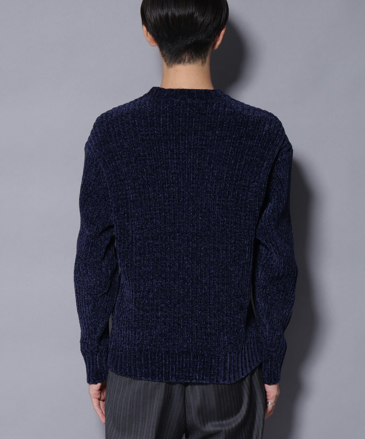 ローゲージ ベロアモール クルーネックニット 6685222238