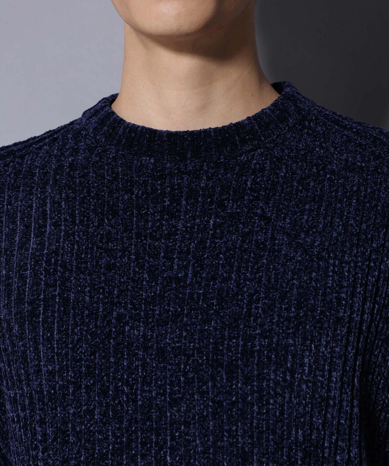 ローゲージ ベロアモール クルーネックニット 6685222238