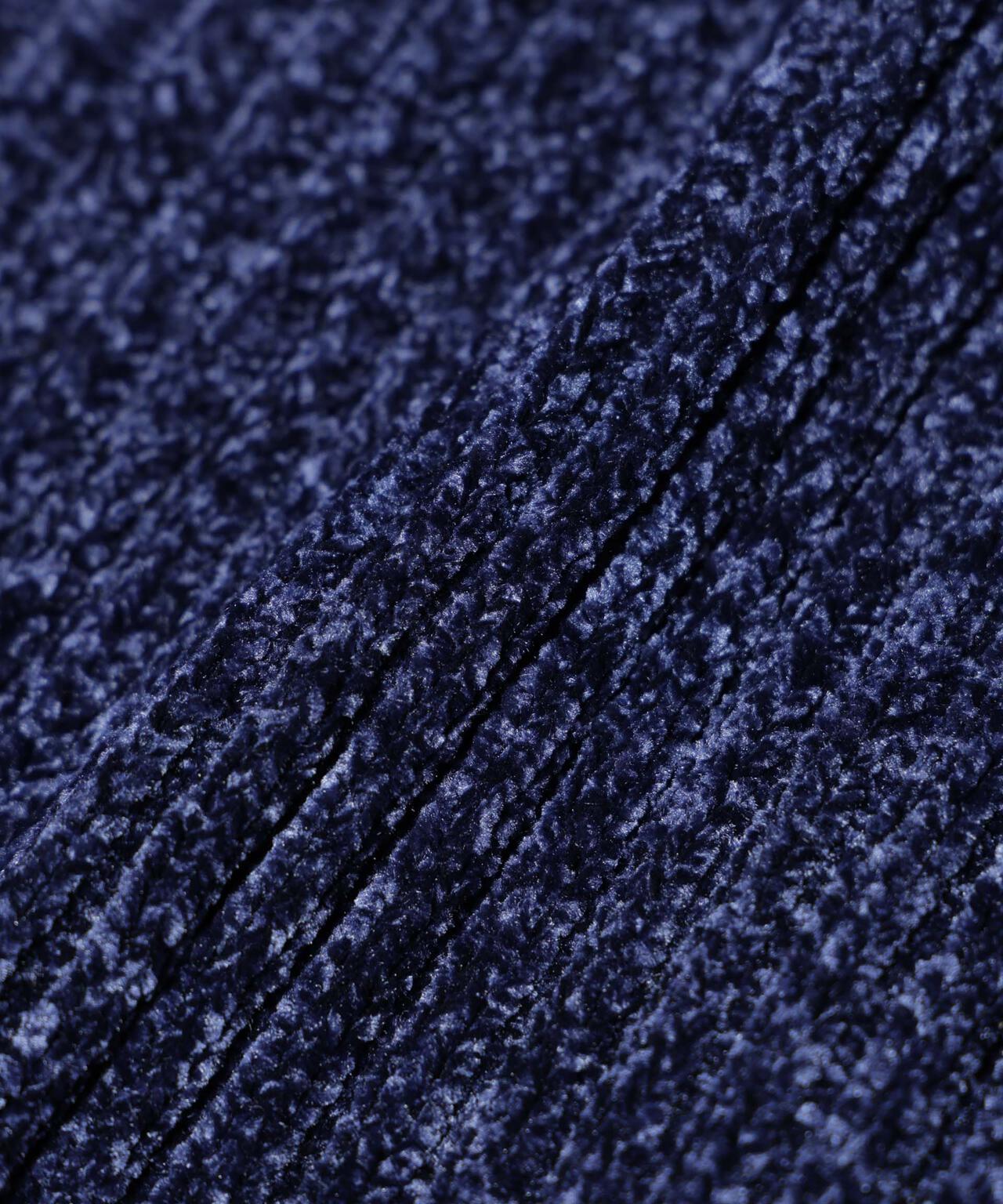 ローゲージ ベロアモール クルーネックニット