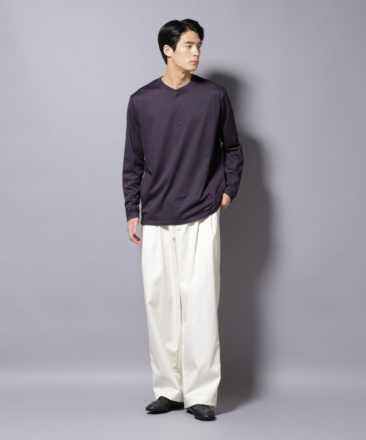 ソラーロライトストレッチヘンリーネックTシャツ 長袖 6685223202
