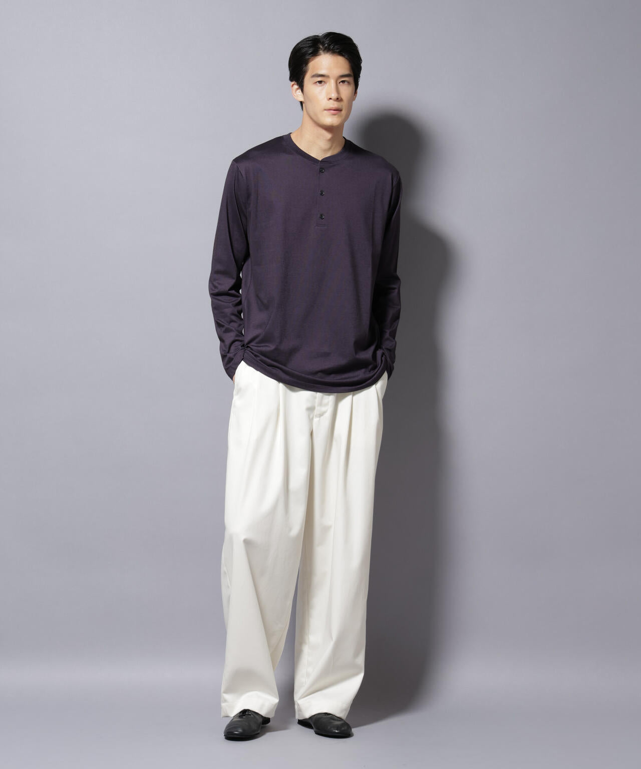 ソラーロライトストレッチヘンリーネックTシャツ 長袖 6685223202