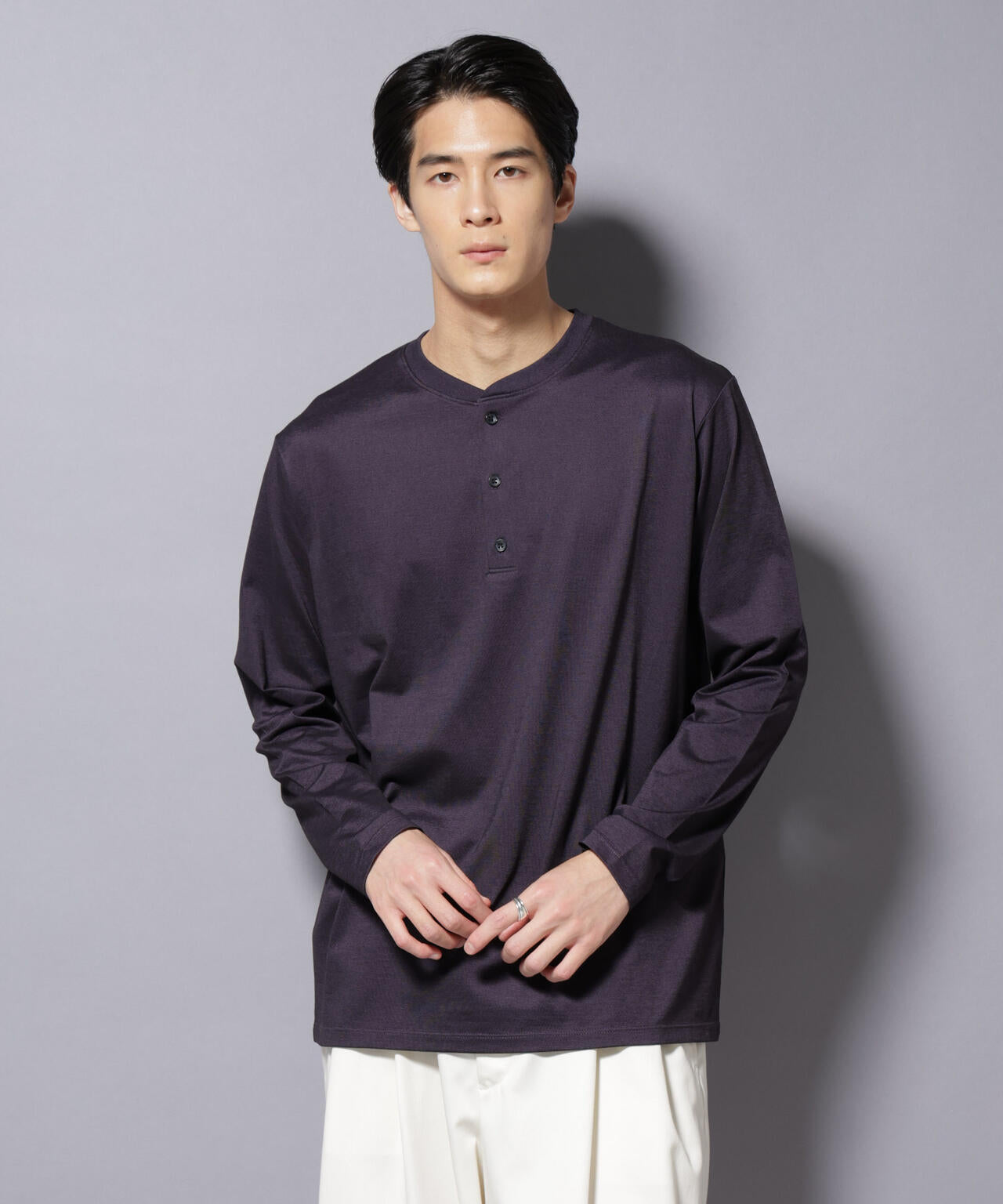 ソラーロライトストレッチヘンリーネックTシャツ 長袖 6685223202