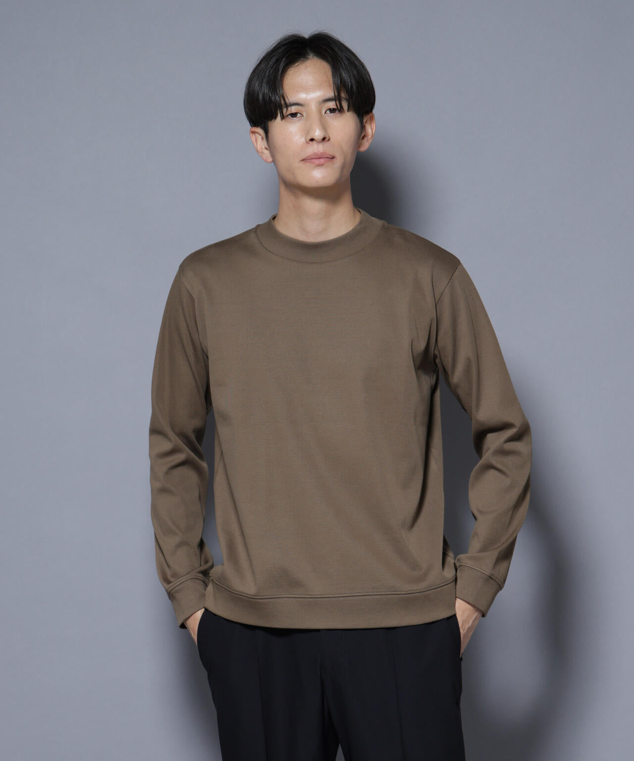 「FORMAL JERSEY」モックネックカットソー長袖
