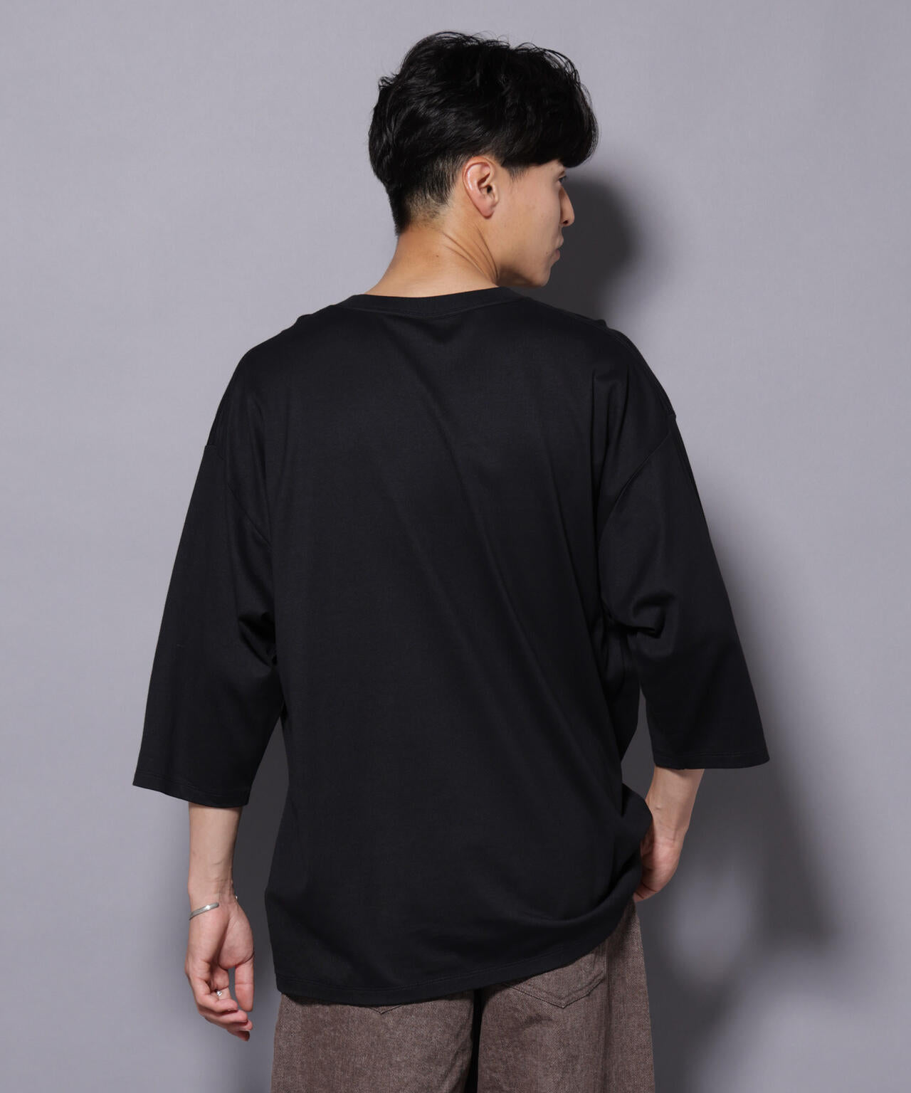 Anti Soaked(R) 汗染み防止 クルーネックワイドTシャツ七分袖 6685223207