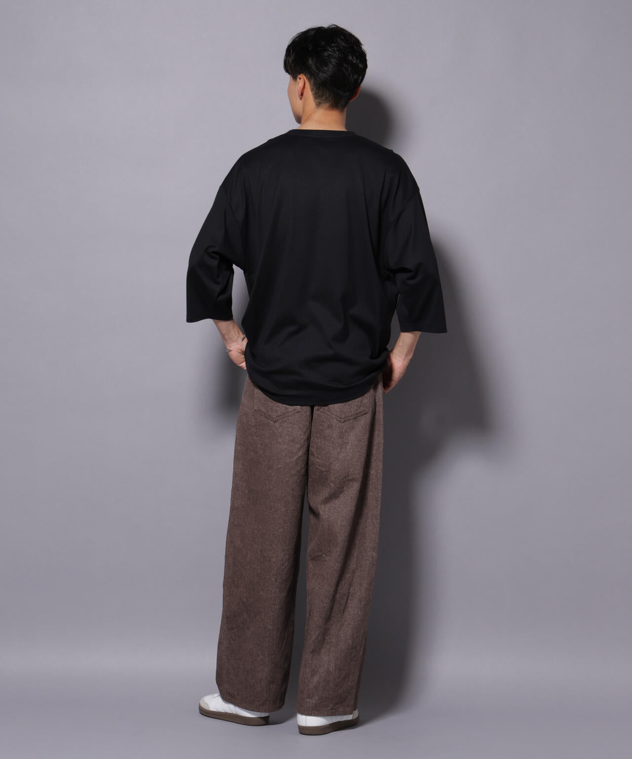 Anti Soaked(R) 汗染み防止 クルーネックワイドTシャツ七分袖 6685223207