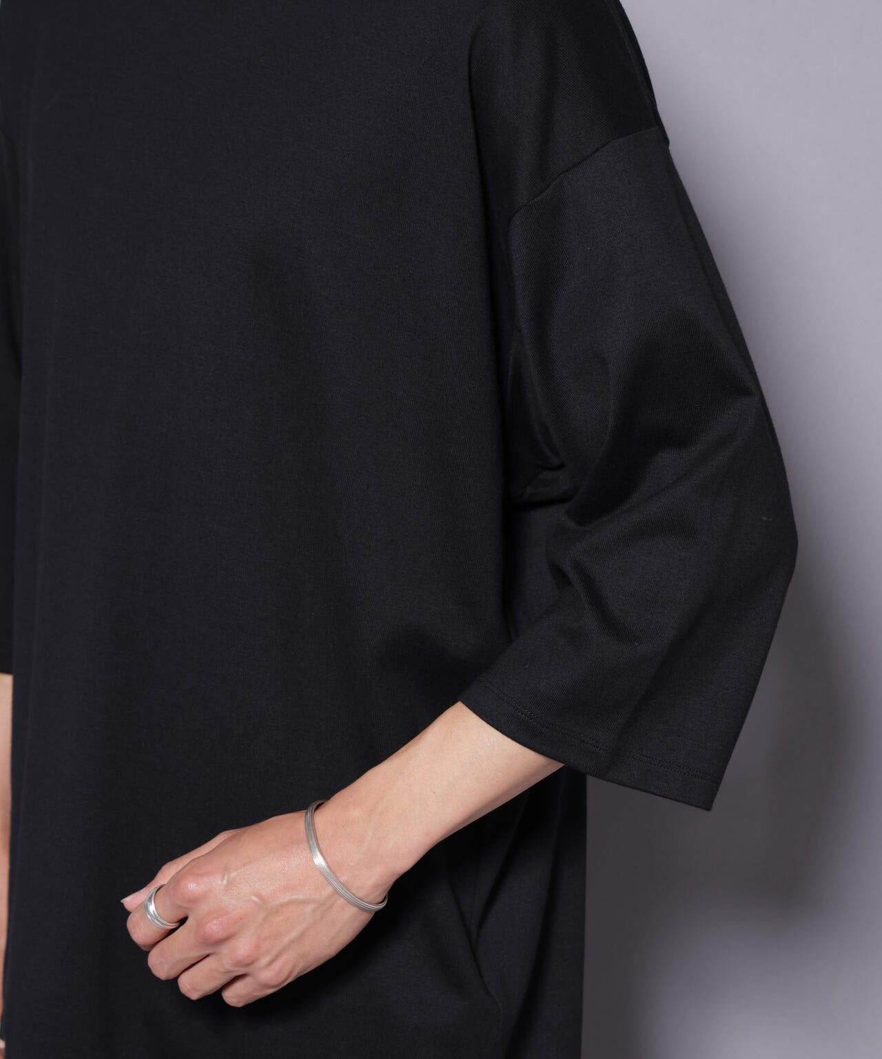 Anti Soaked(R) 汗染み防止 クルーネックワイドTシャツ七分袖 6685223207