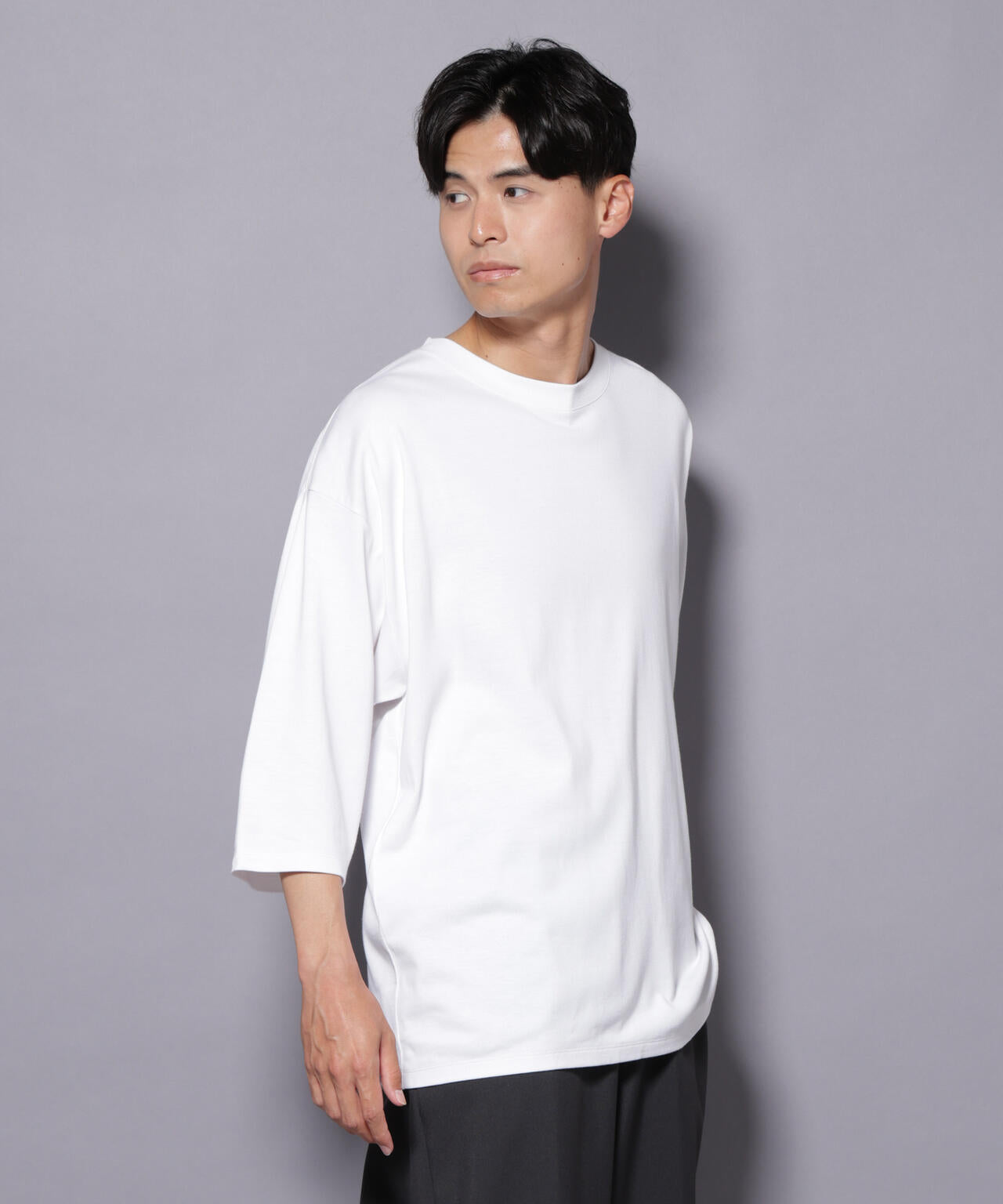 美品★激レア★日本製★ANOKHA アノーカ×マッシュ 七分 長袖カットソー L Anti Soaked(R) 汗染み防止 クルーネックワイドTシャツ七分袖