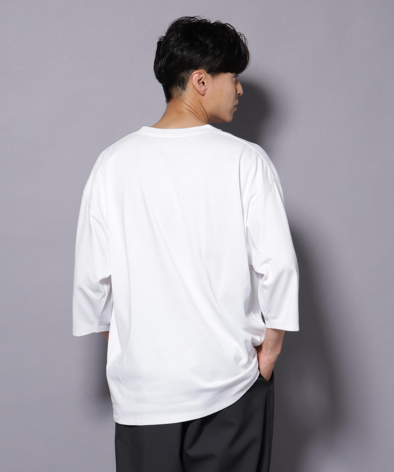 Anti Soaked(R) 汗染み防止 クルーネックワイドTシャツ七分袖 6685223207