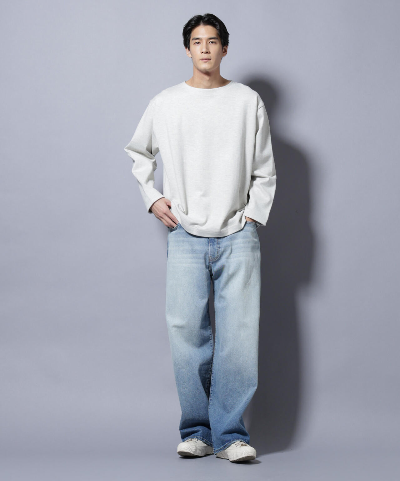 天竺ヘビーコットンボートネックＴシャツ 長袖 6685223212