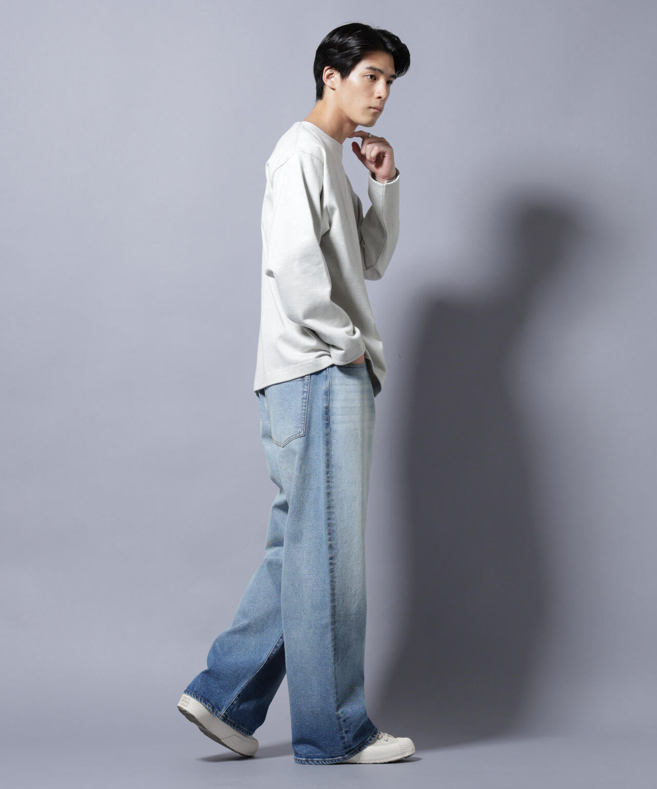 天竺ヘビーコットンボートネックＴシャツ 長袖 6685223212