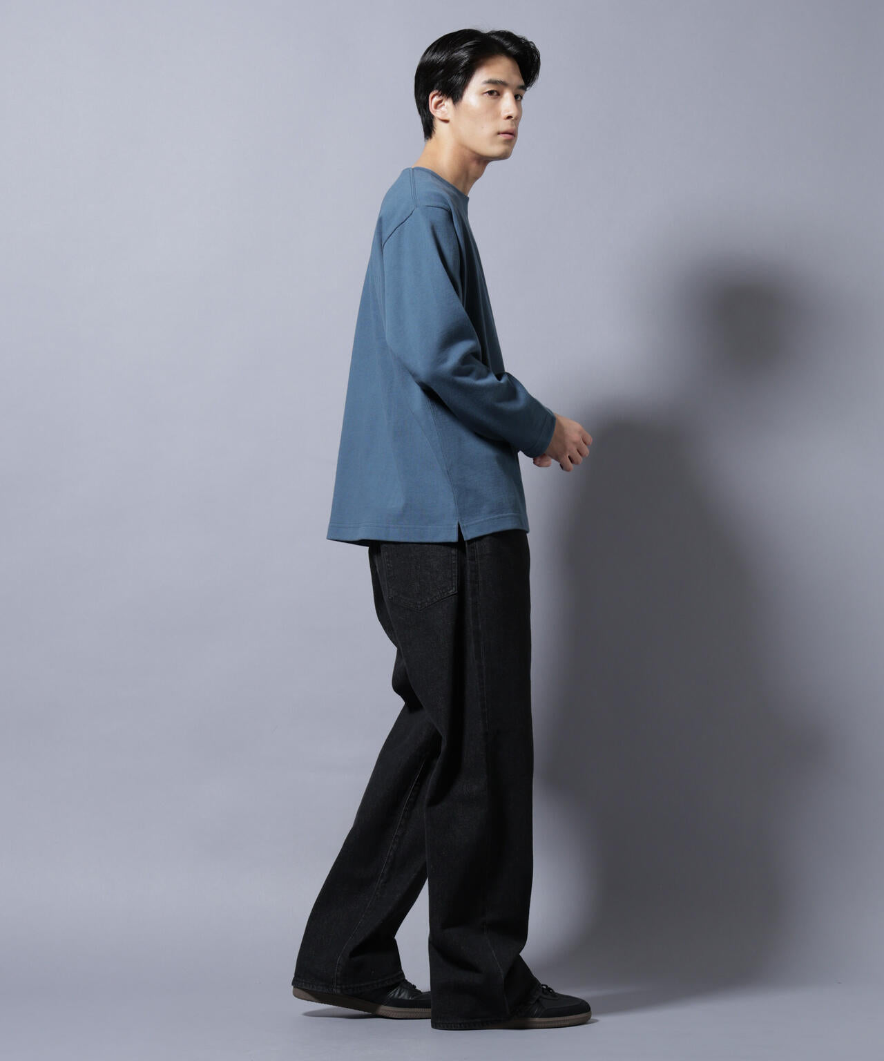 天竺ヘビーコットンボートネックＴシャツ 長袖 6685223212