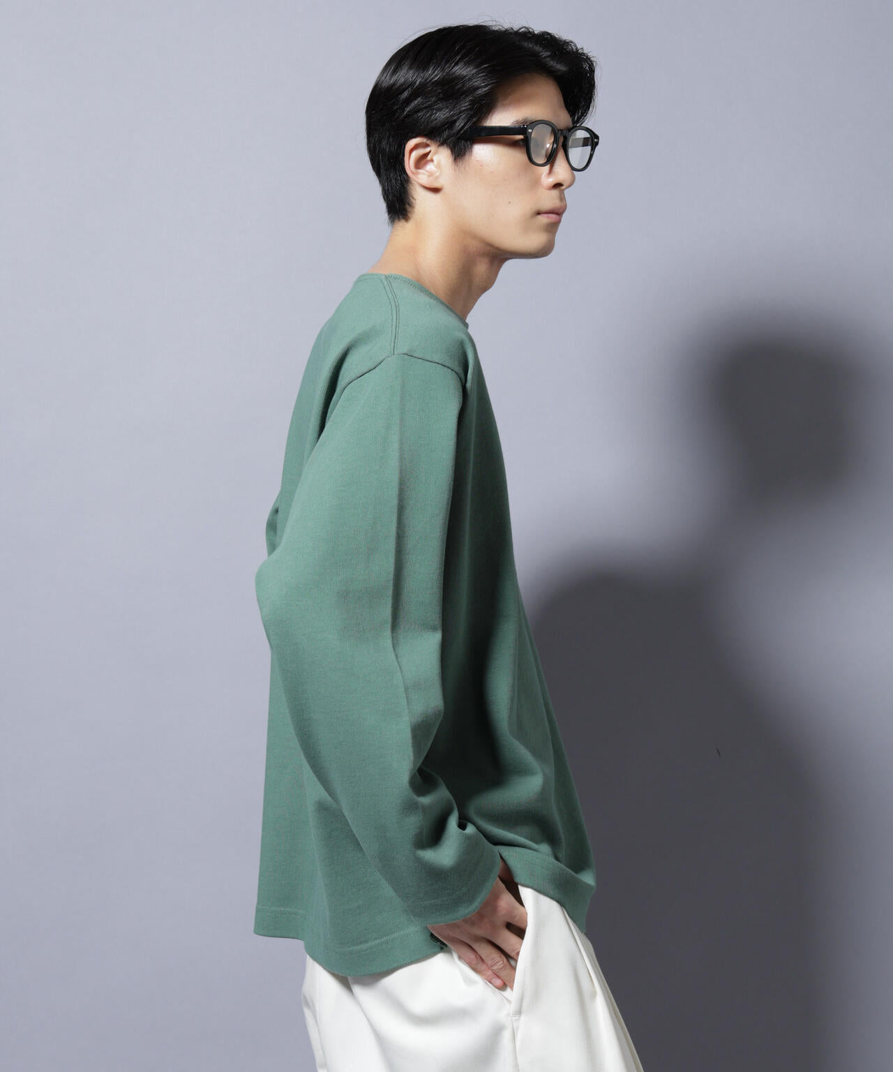 天竺ヘビーコットンボートネックＴシャツ 長袖 6685223212