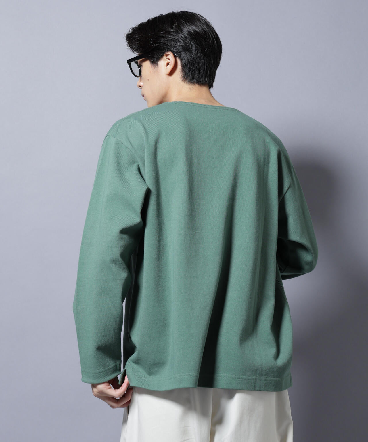 天竺ヘビーコットンボートネックＴシャツ 長袖 6685223212