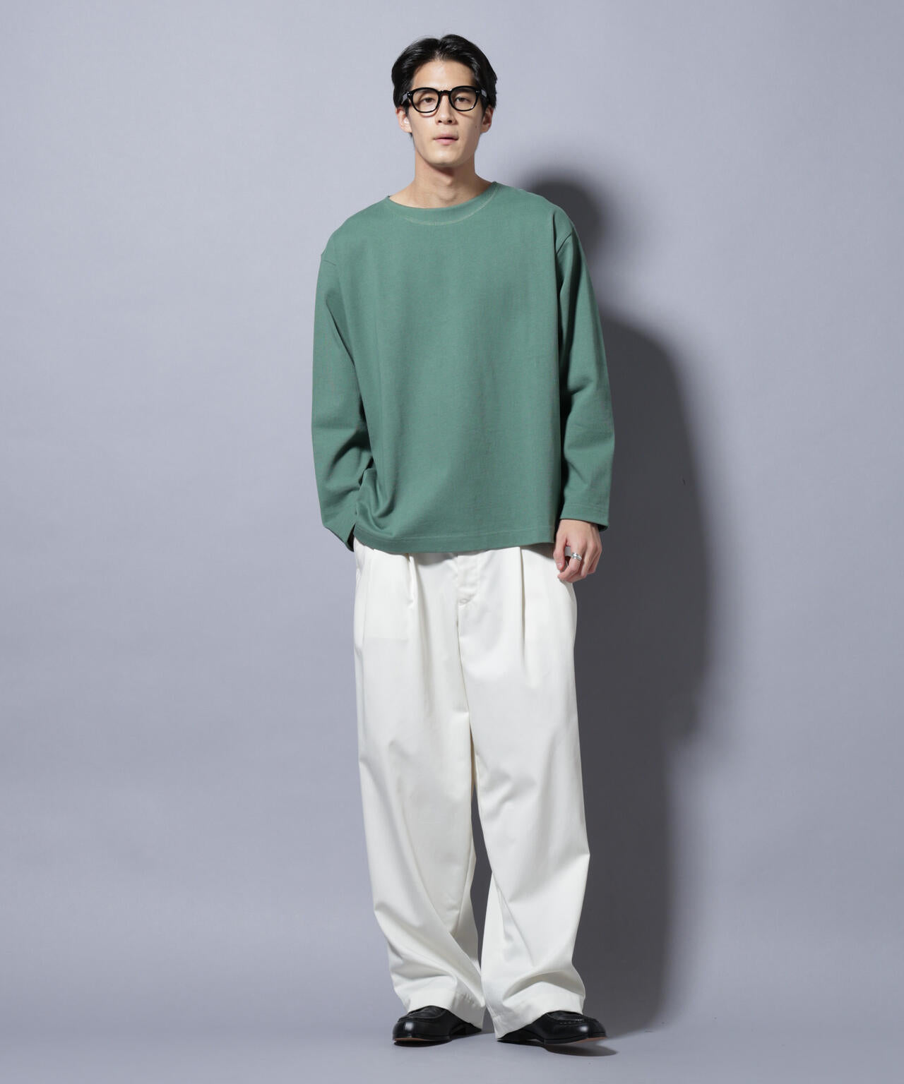 天竺ヘビーコットンボートネックＴシャツ 長袖 6685223212