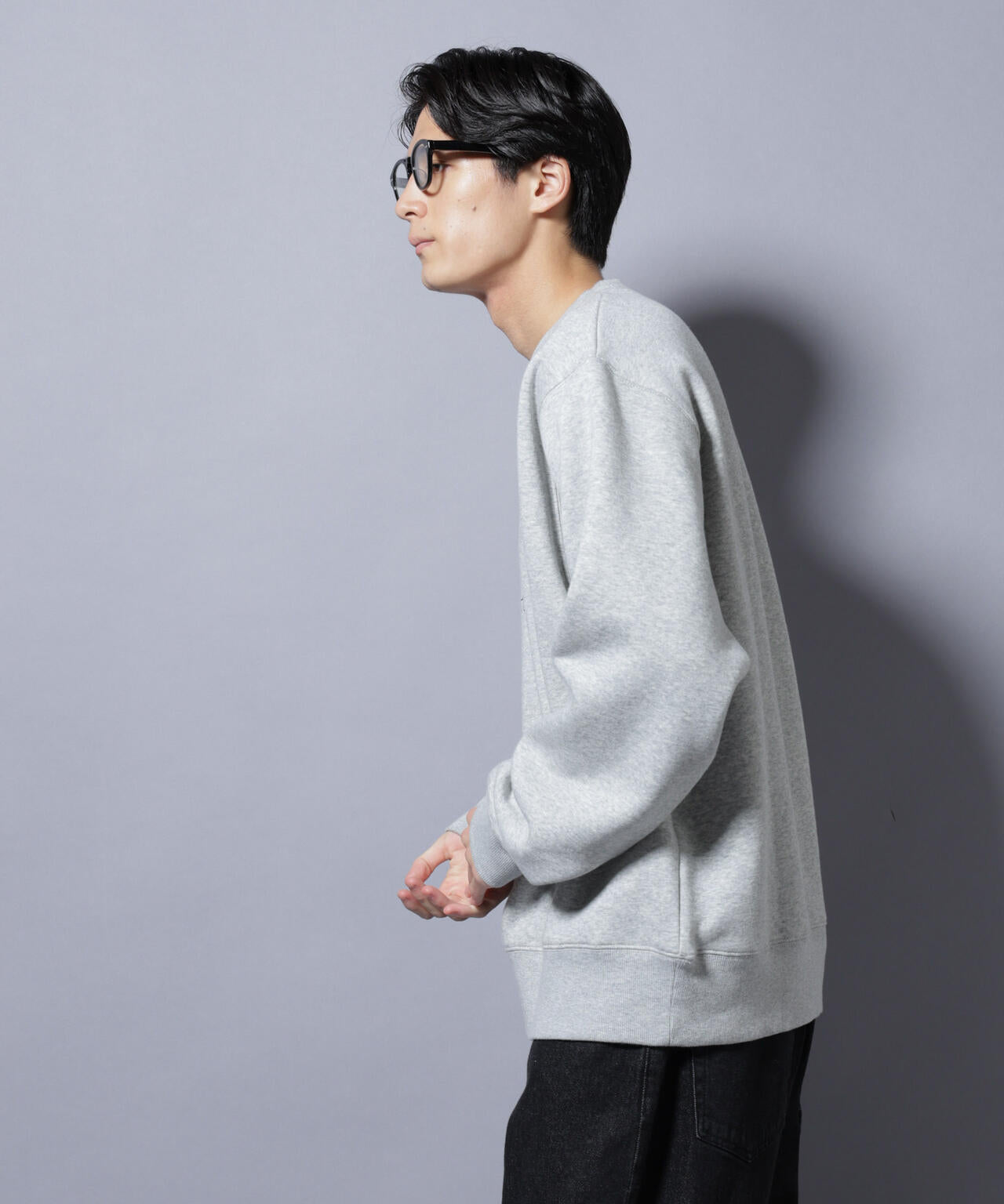 NJ/CLUB」裏起毛 ジャージークルーネックスウェット
