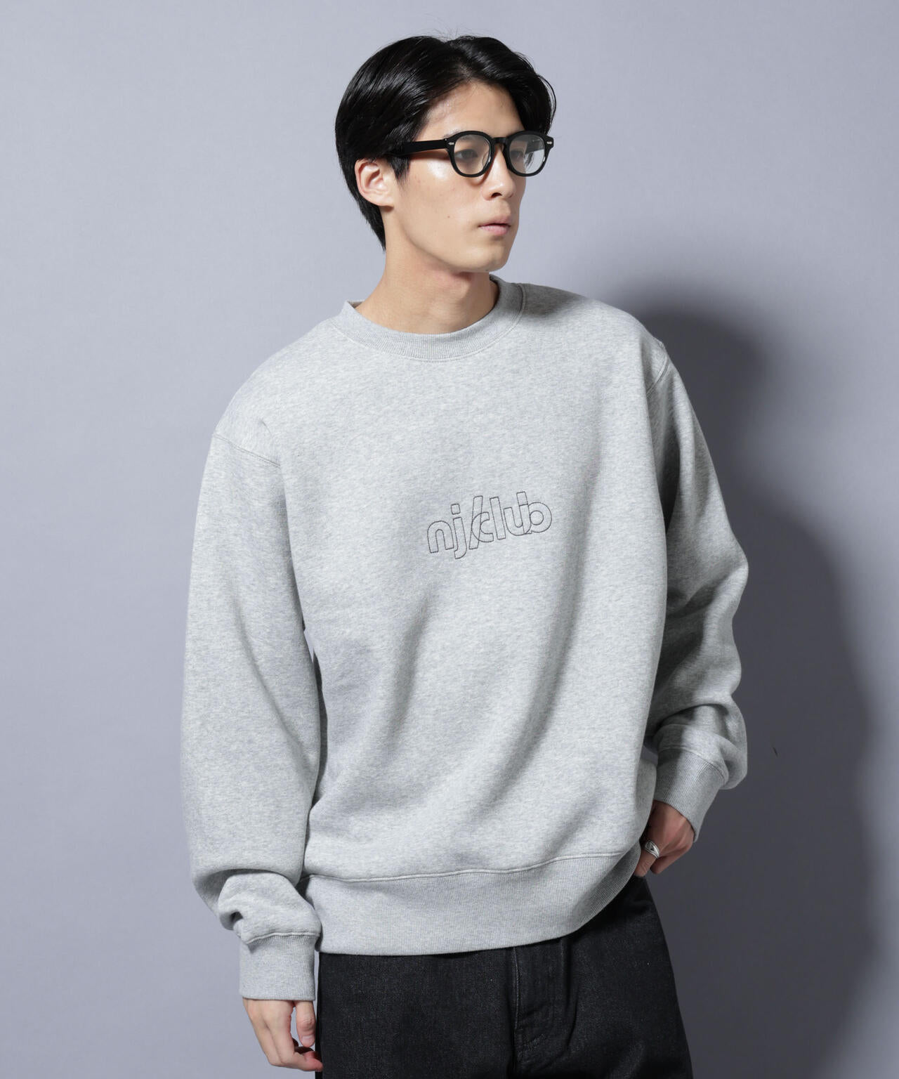 「NJ/CLUB」裏起毛 ジャージークルーネックスウェット