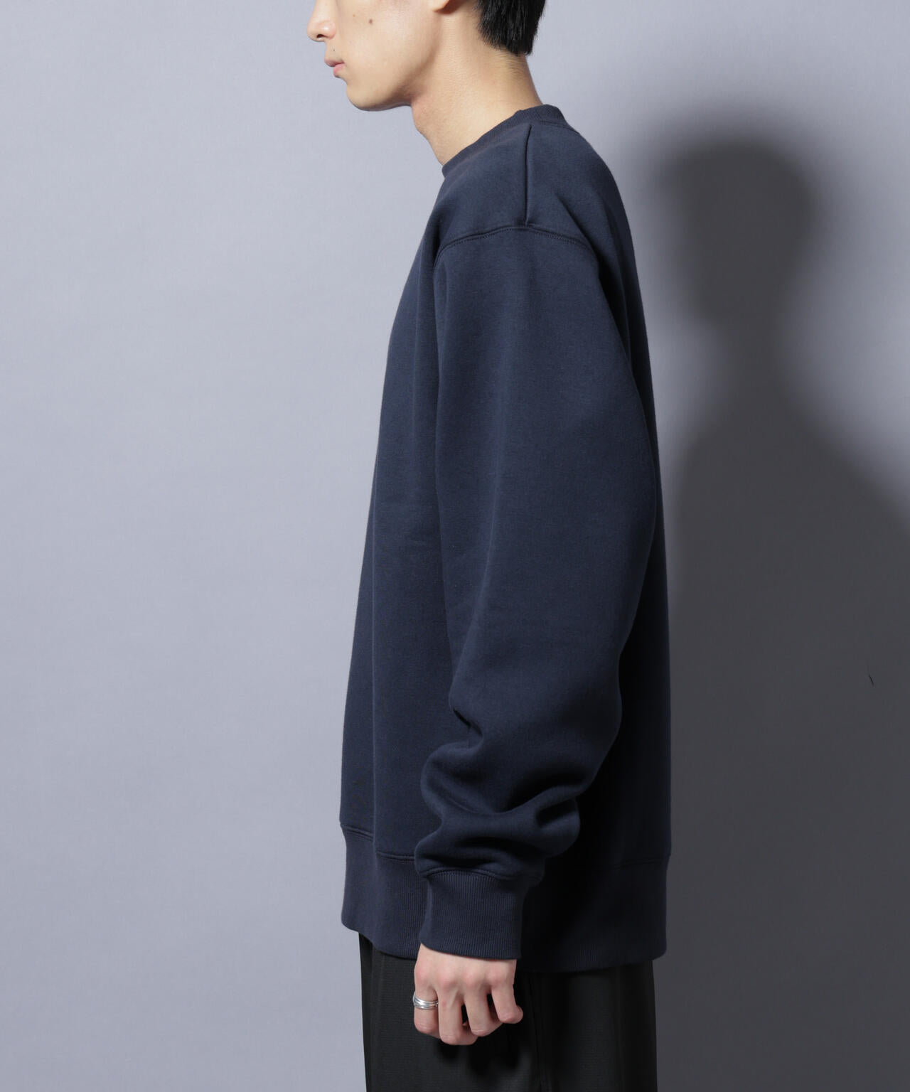 NJ/CLUB」裏起毛 ジャージークルーネックスウェット