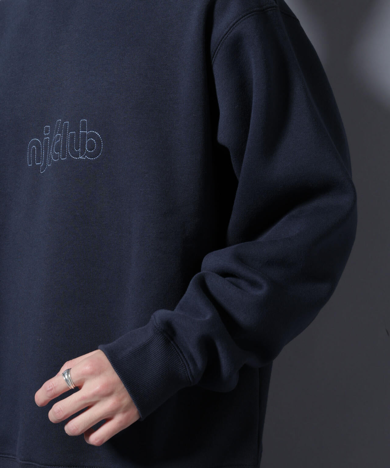 NJ/CLUB」裏起毛 ジャージークルーネックスウェット