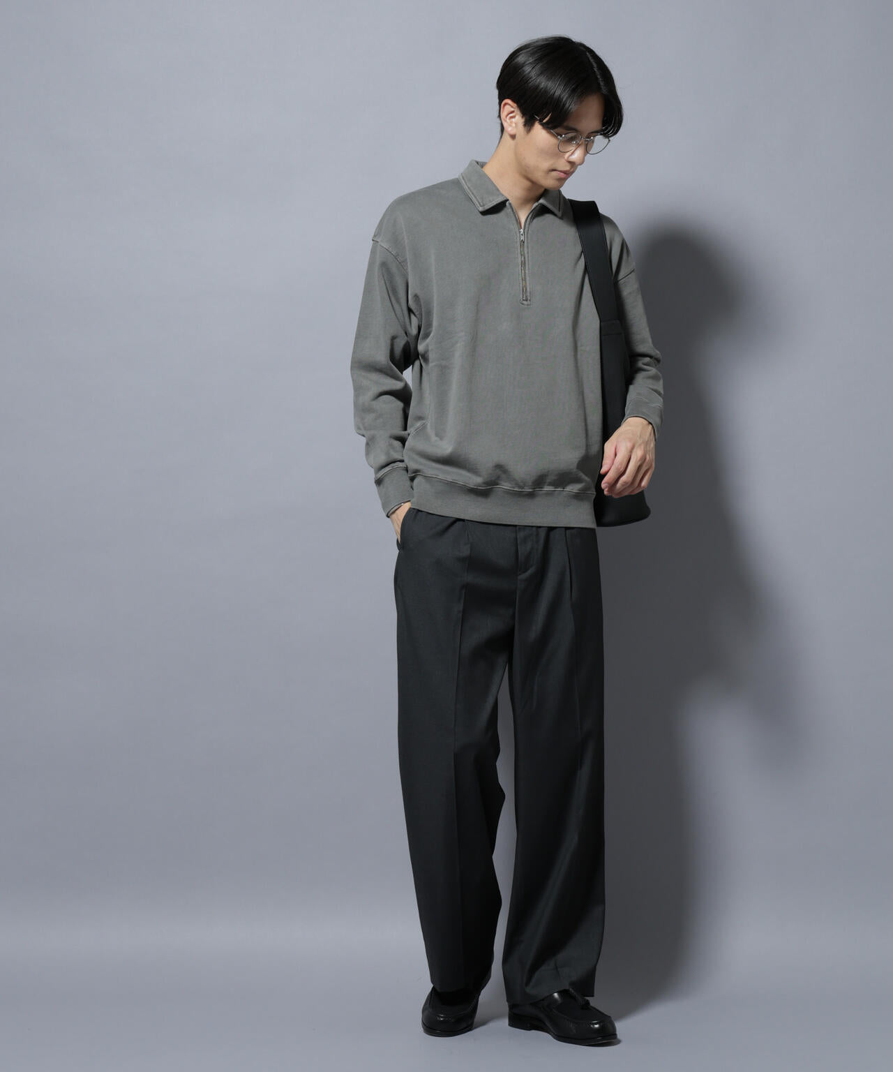 ヴィンテージライク ハーフZIPスウェット