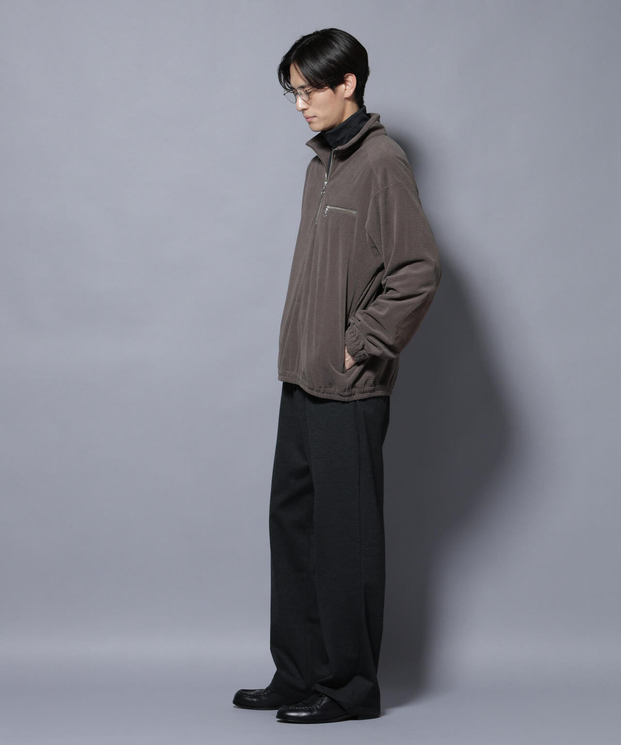 モールJQDコーデュロイハーフジッププルオーバー