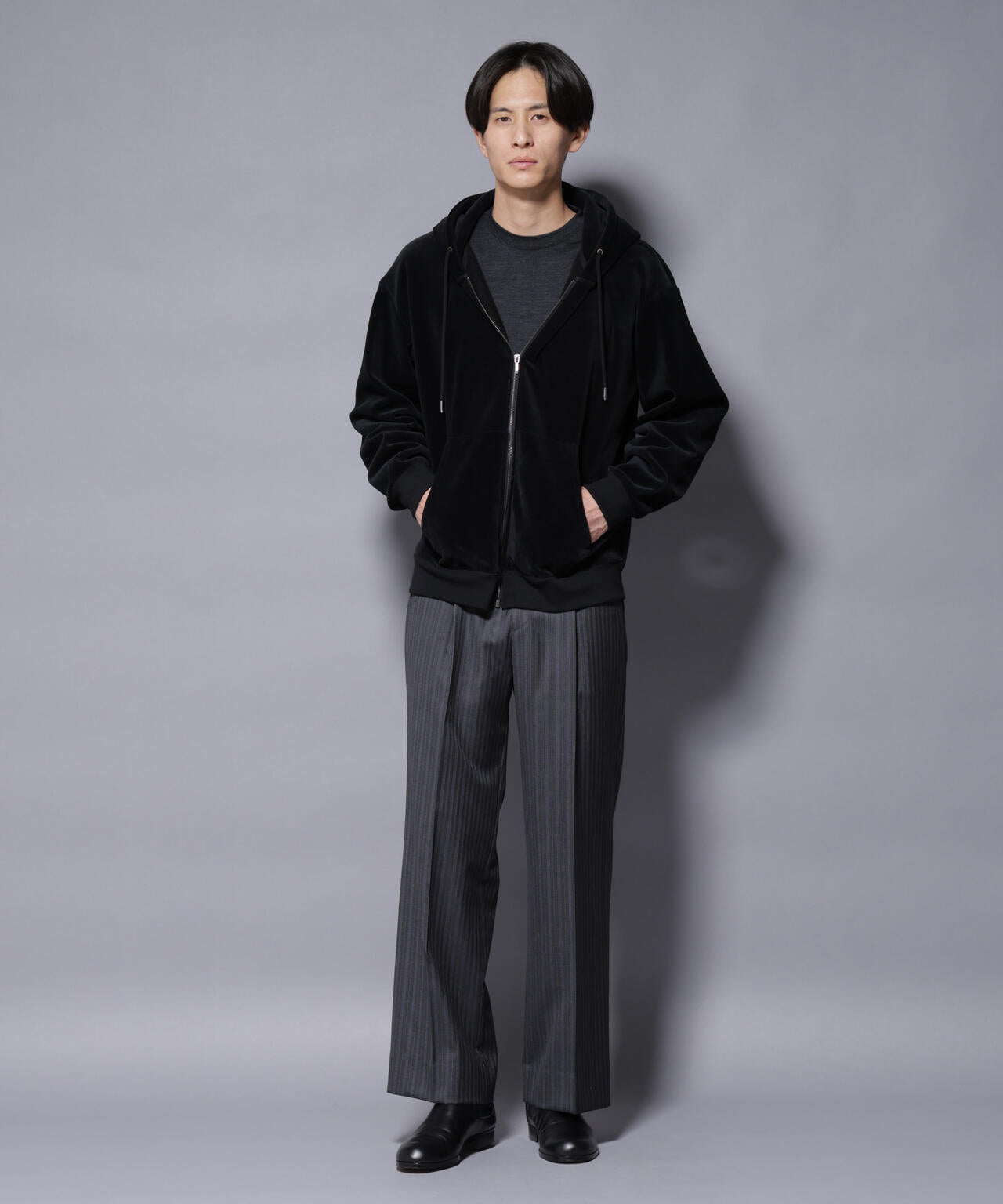 クロコ加工フリース ZIPパーカ 6685223245