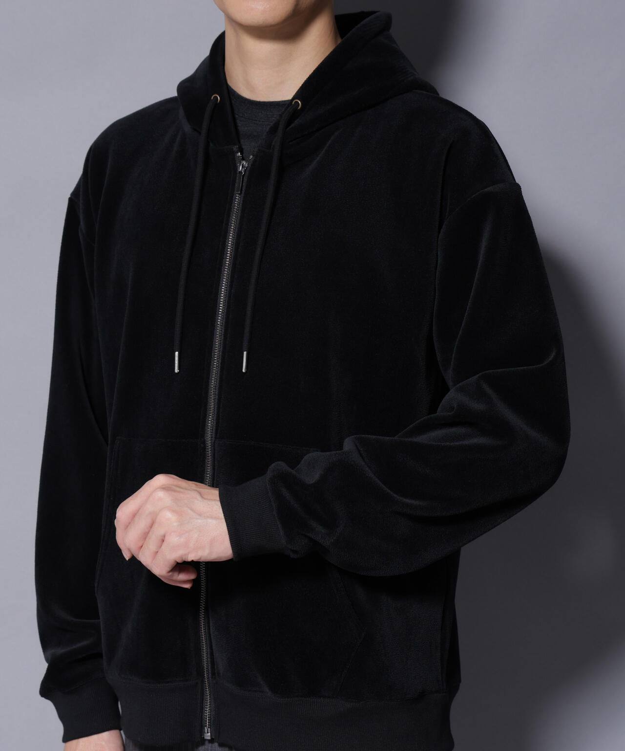 クロコ加工フリース ZIPパーカ 6685223245