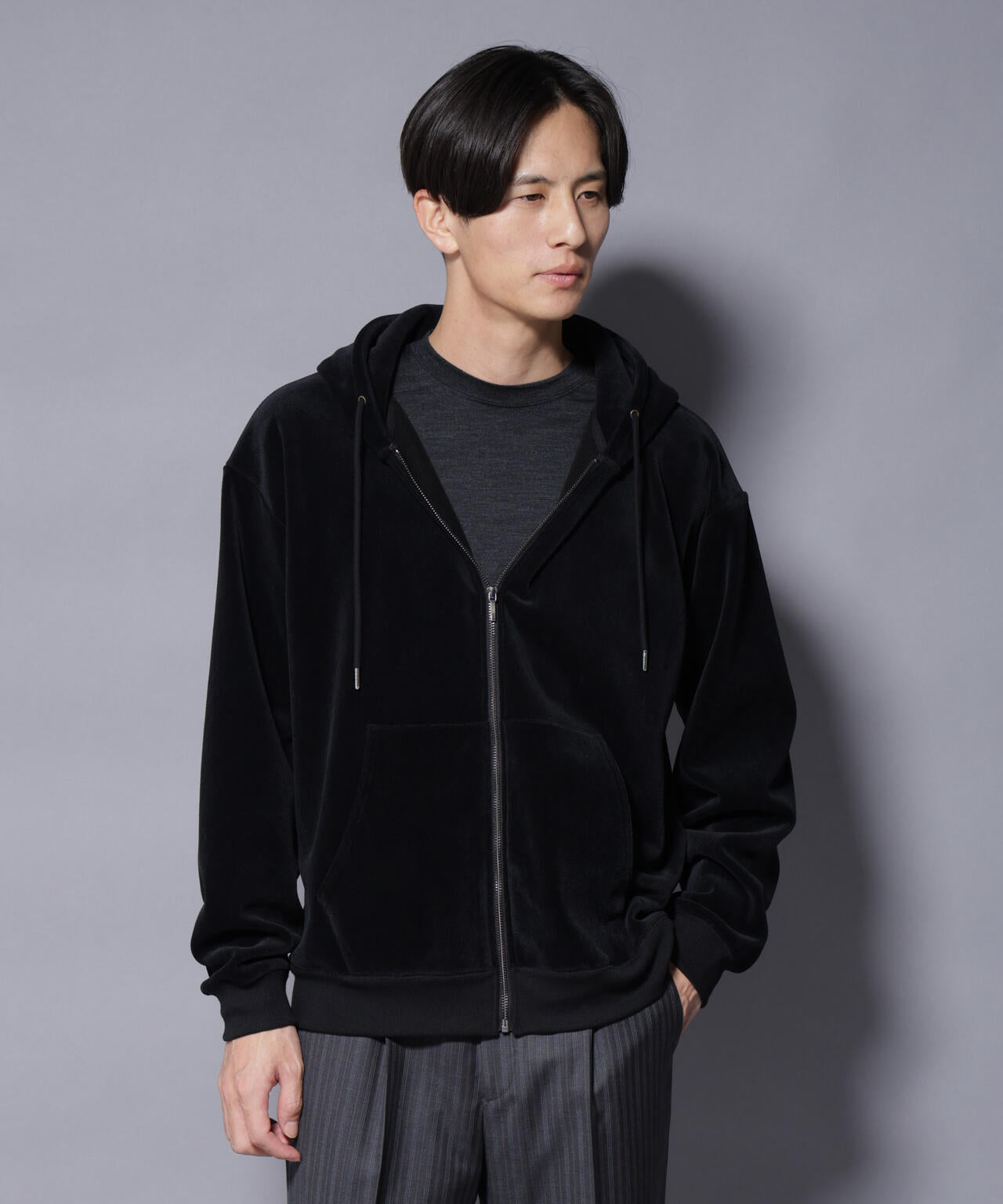 クロコ加工フリース ZIPパーカ 6685223245