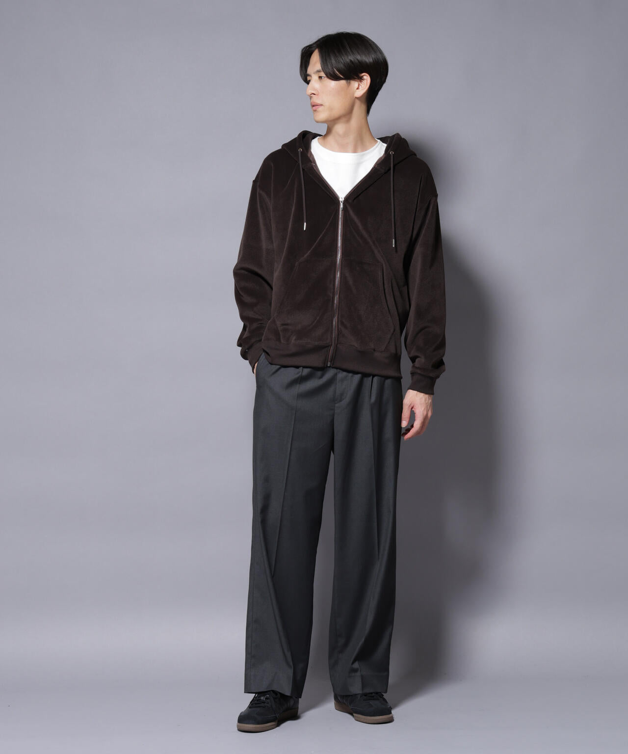 クロコ加工フリース ZIPパーカ 6685223245