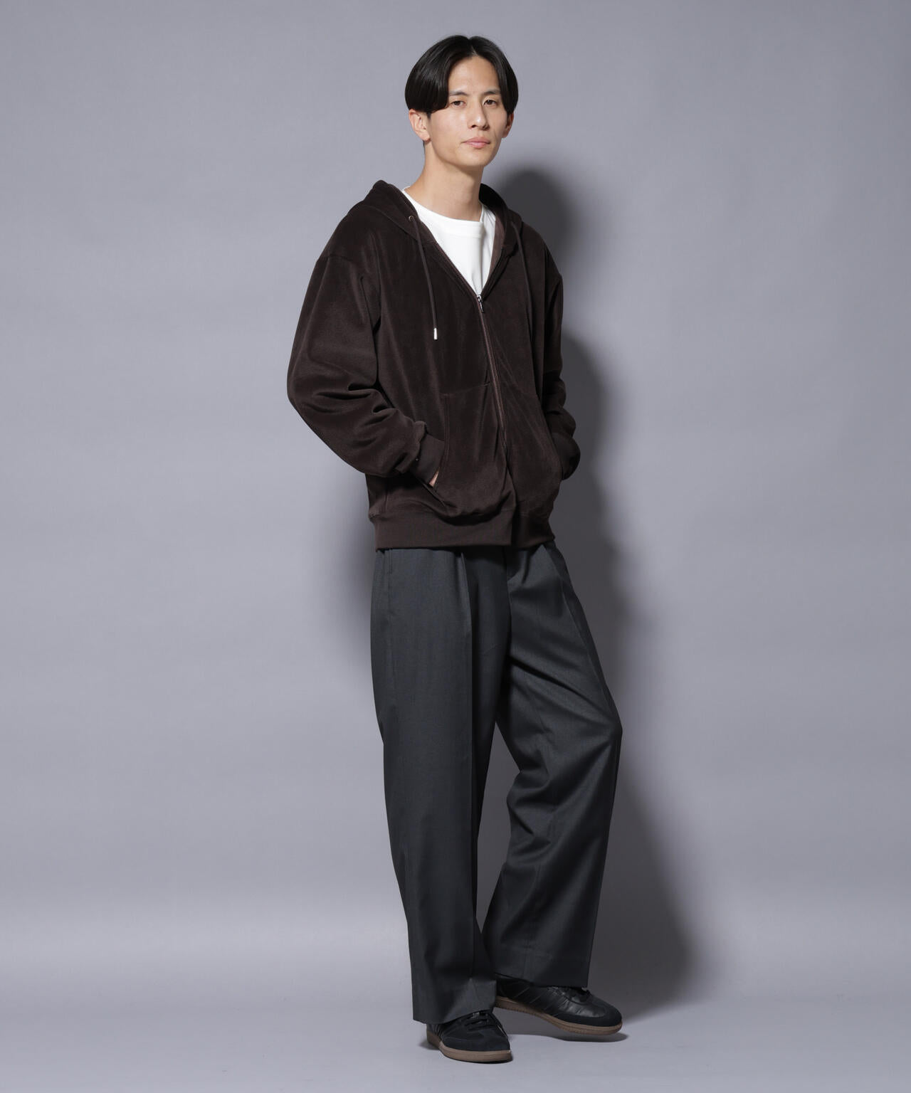 クロコ加工フリース ZIPパーカ 6685223245