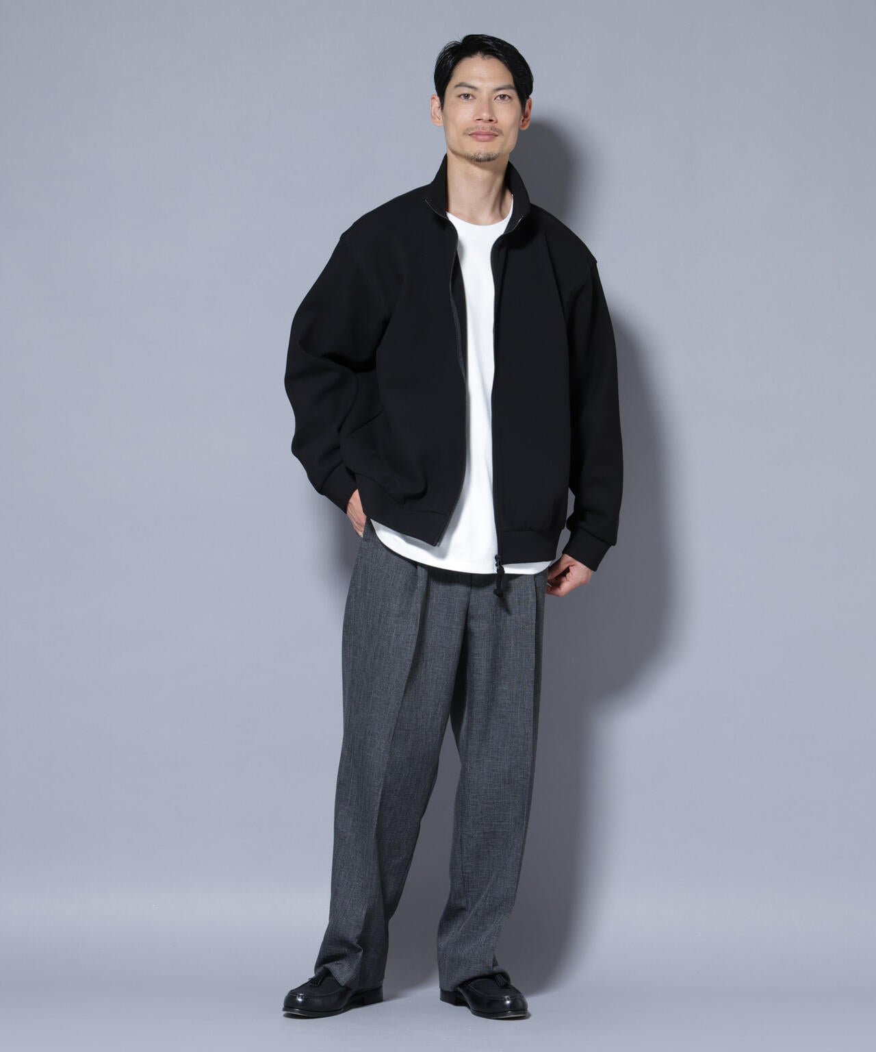 スーパーストレッチブラッシュドポンチブルゾン 6685223246