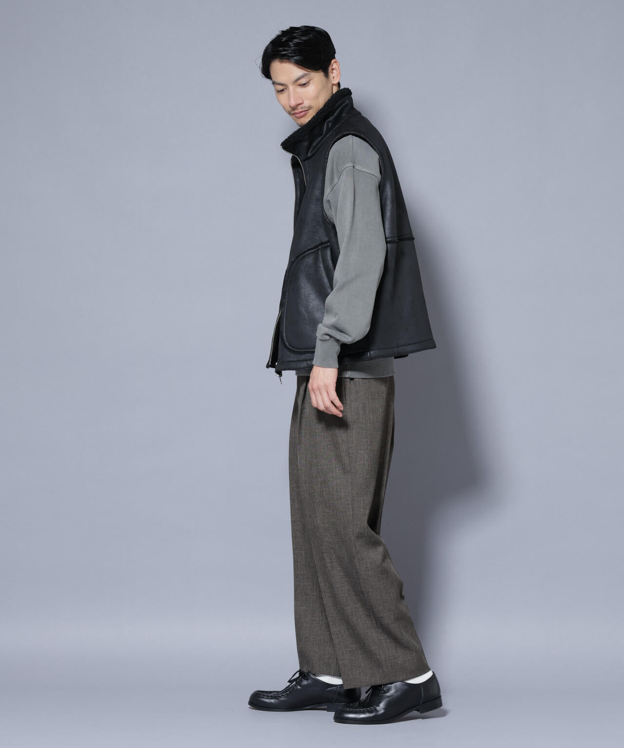 クラックフェイクムートンリバーシブルベスト 6685225203