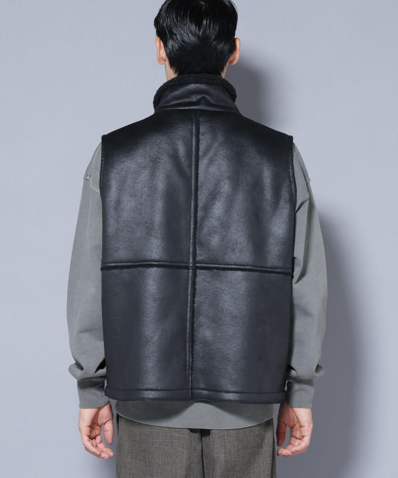 クラックフェイクムートンリバーシブルベスト 6685225203