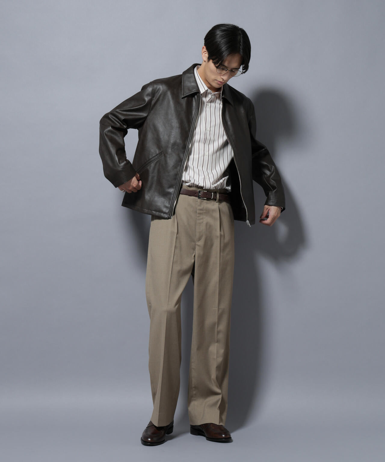 DELEGANTEエアリーサキソニー/CHK/ST ストレートFITパンツ(セットアップ可) 6685227205