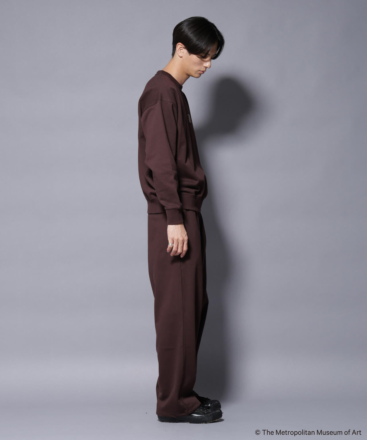 The Met」ロゴ刺繍 2WAYワイドスウェットパンツ（セットアップ可）