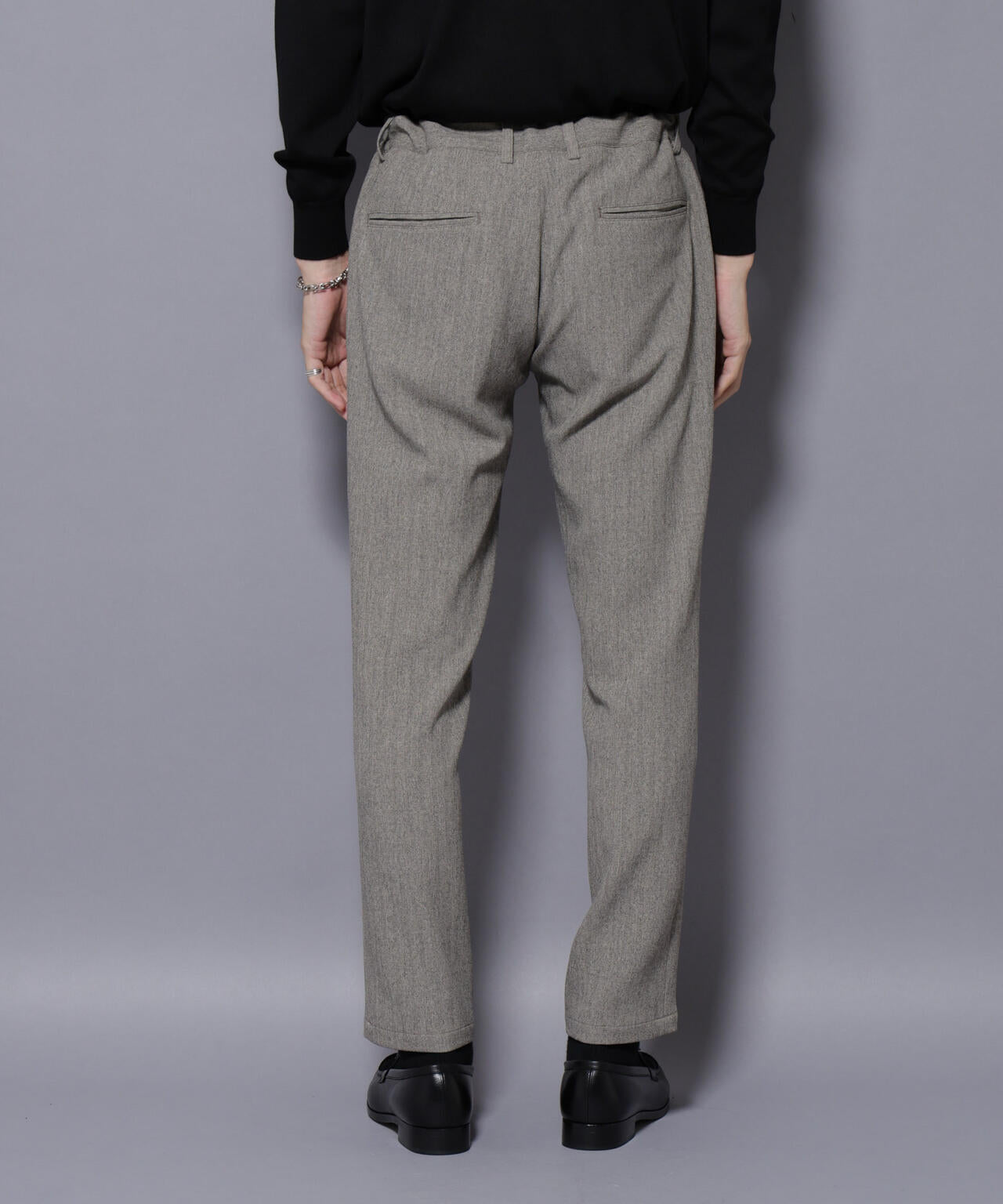 N TROUSERS BASIC｣ 洗えるMIXツイードストレッチパンツ(セットアップ可)