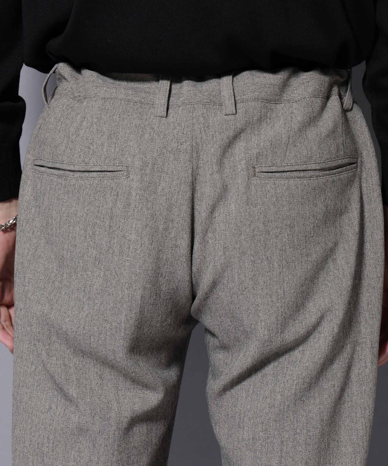 N TROUSERS BASIC｣ 洗えるMIXツイードストレッチパンツ(セットアップ可)