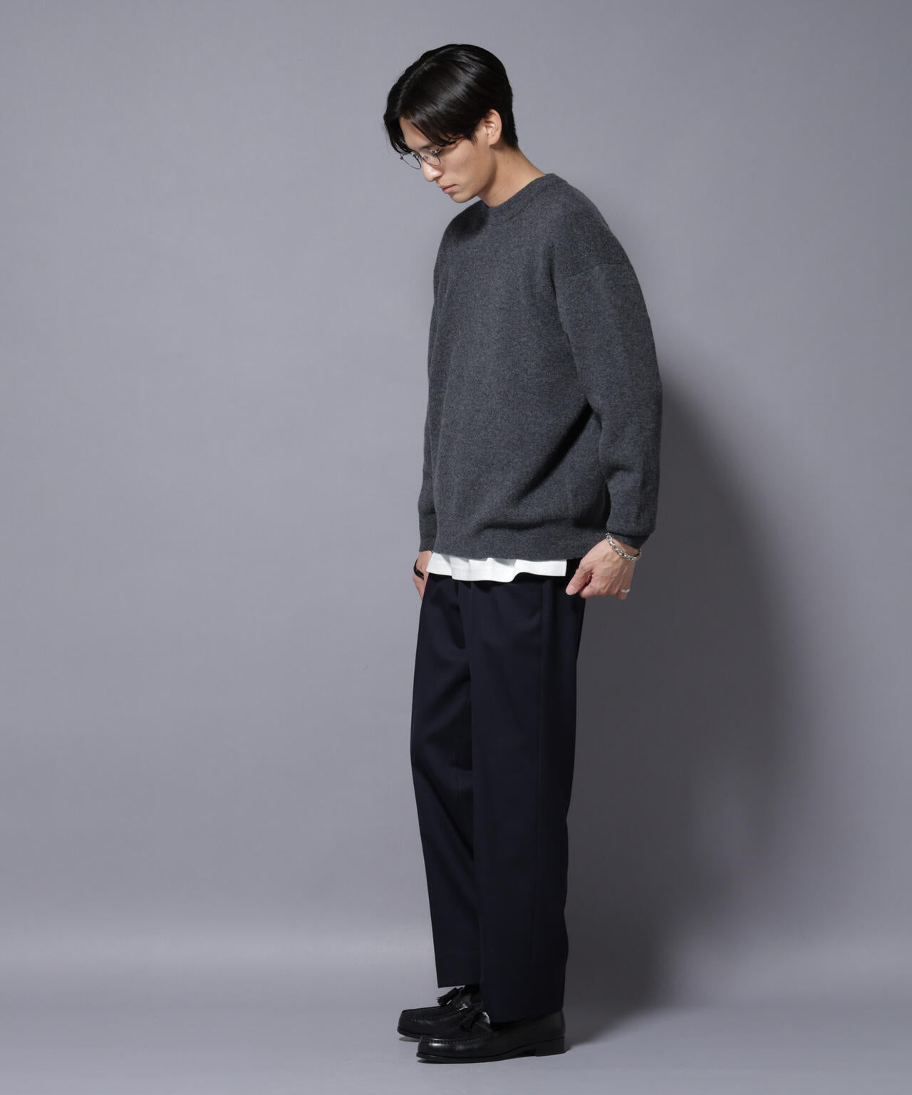 N TROUSERS PREMIUM」RENU(R)洗えるサキソニーストレートパンツ