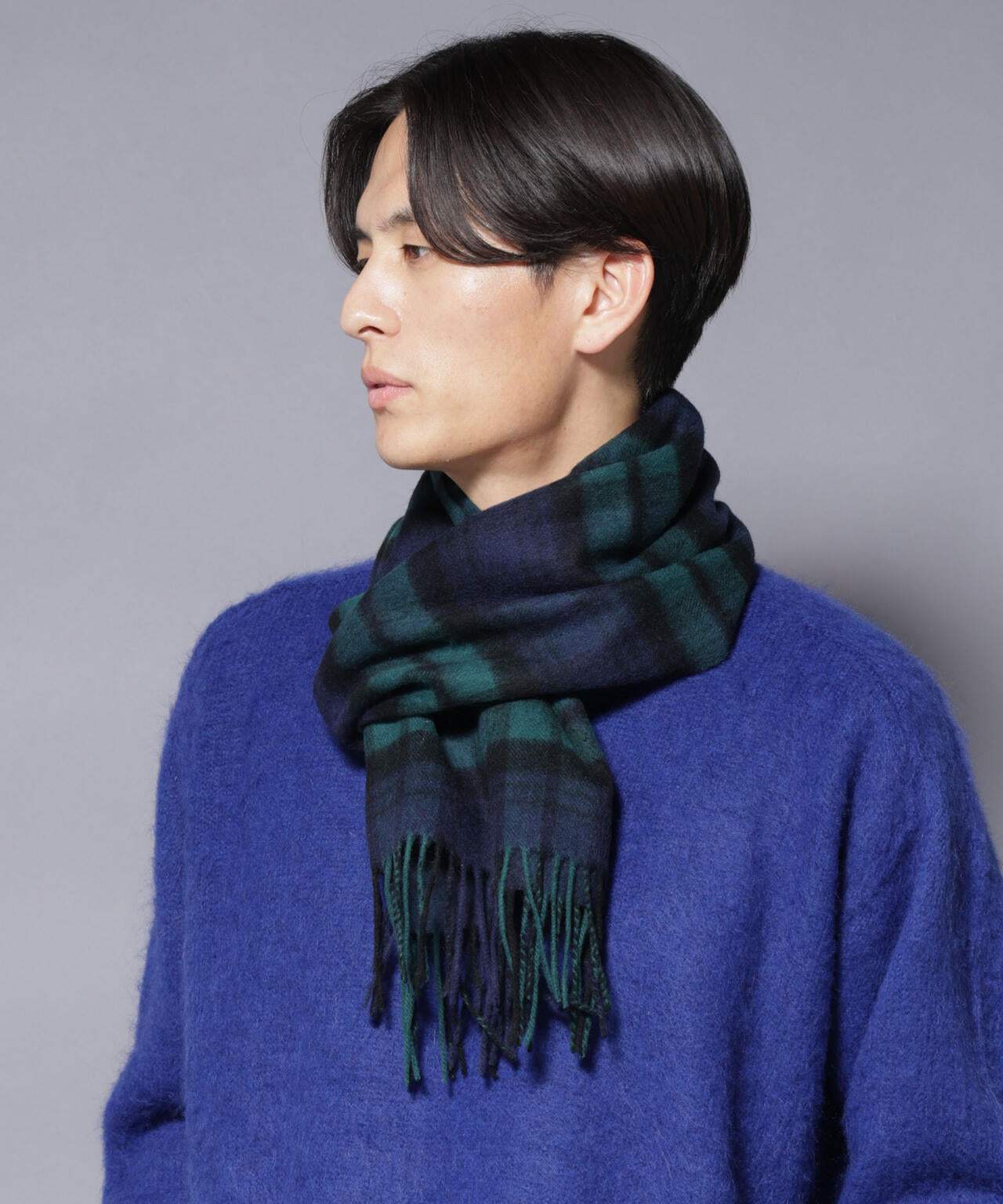 ソフトカシミヤブレンドチェックマフラー 6685241202