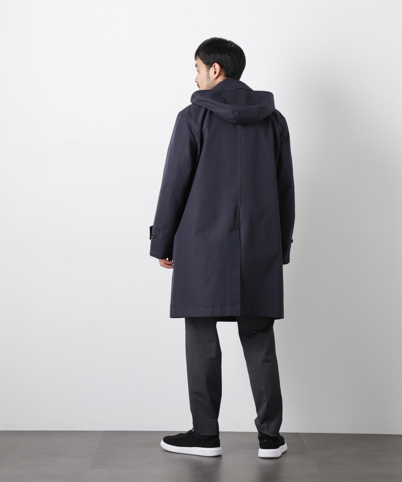 フーデッドステンカラーコート｢WARP PRINT｣ライニング 6686111202