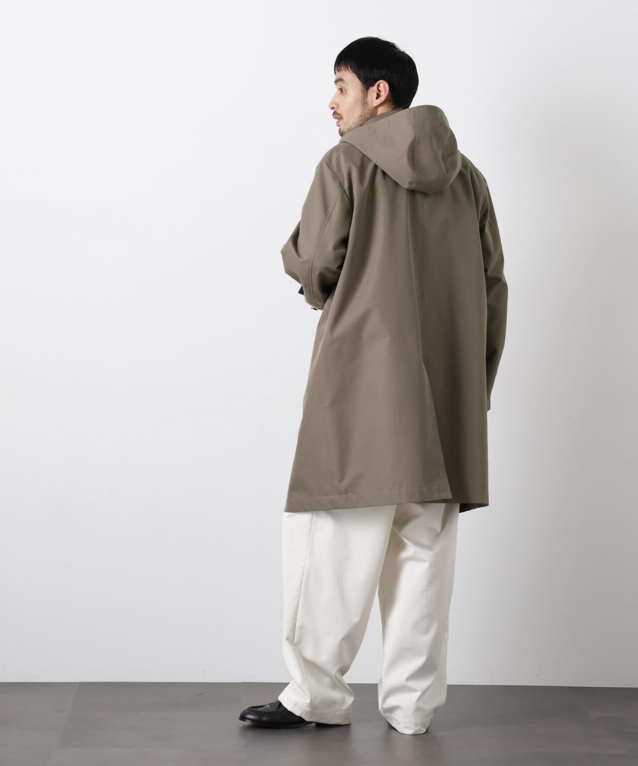 フーデッドステンカラーコート｢WARP PRINT｣ライニング 6686111202