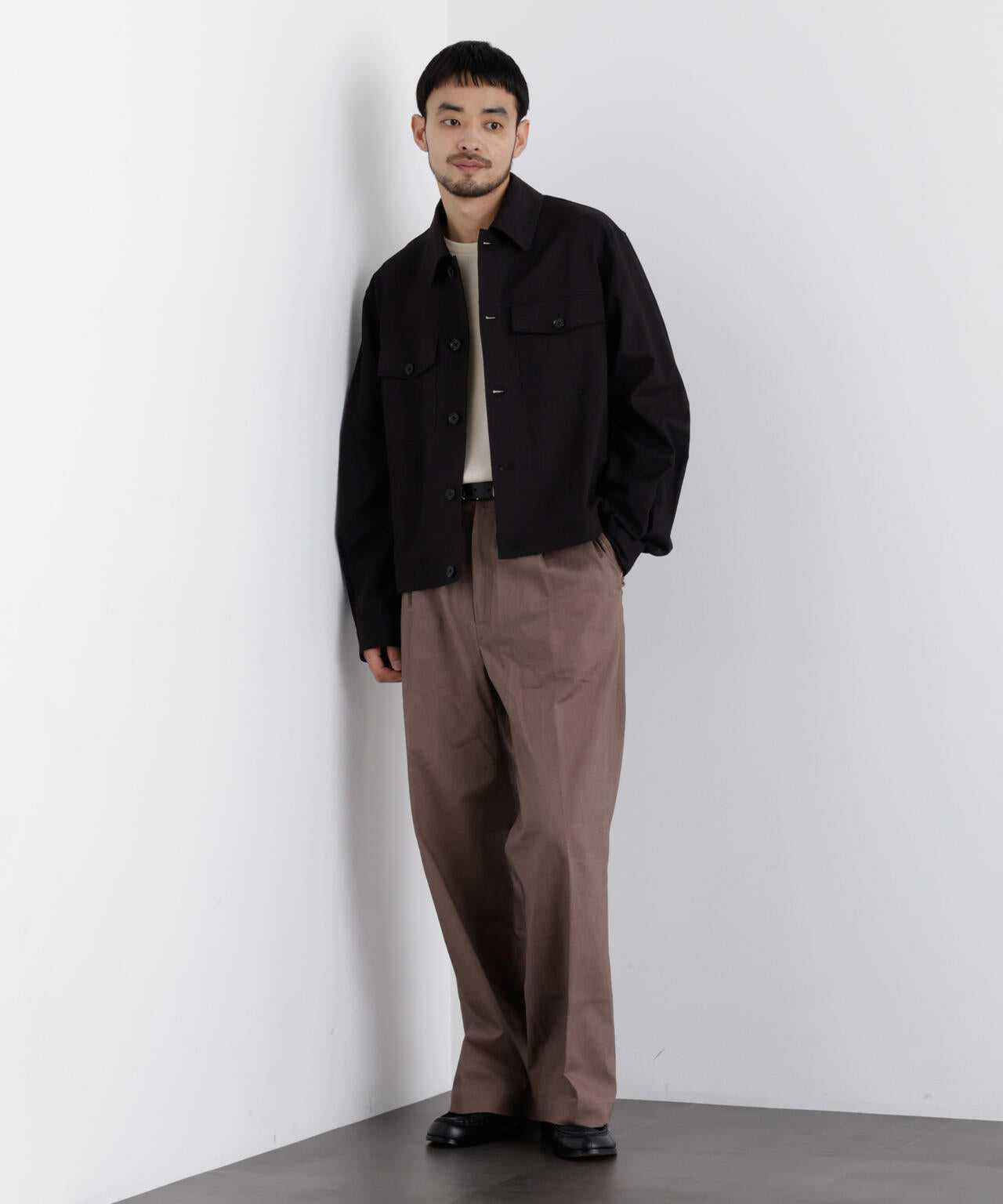 「FRENCH LINEN」リネンコットンシャツブルゾン 6686112202