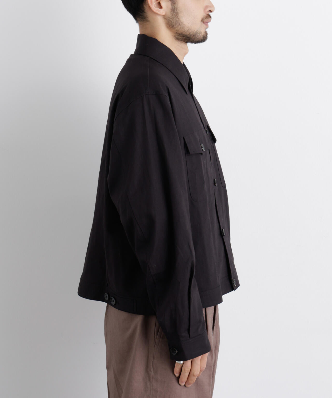 「FRENCH LINEN」リネンコットンシャツブルゾン 6686112202