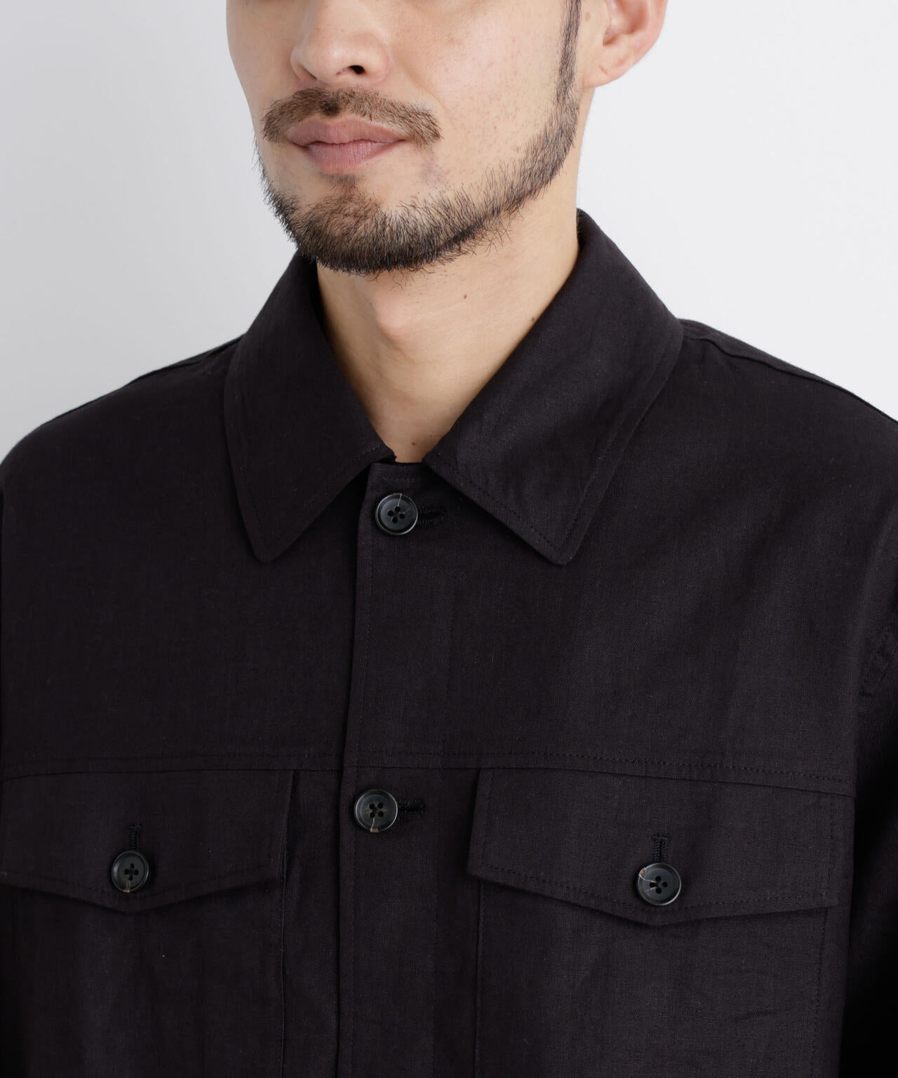 「FRENCH LINEN」リネンコットンシャツブルゾン 6686112202