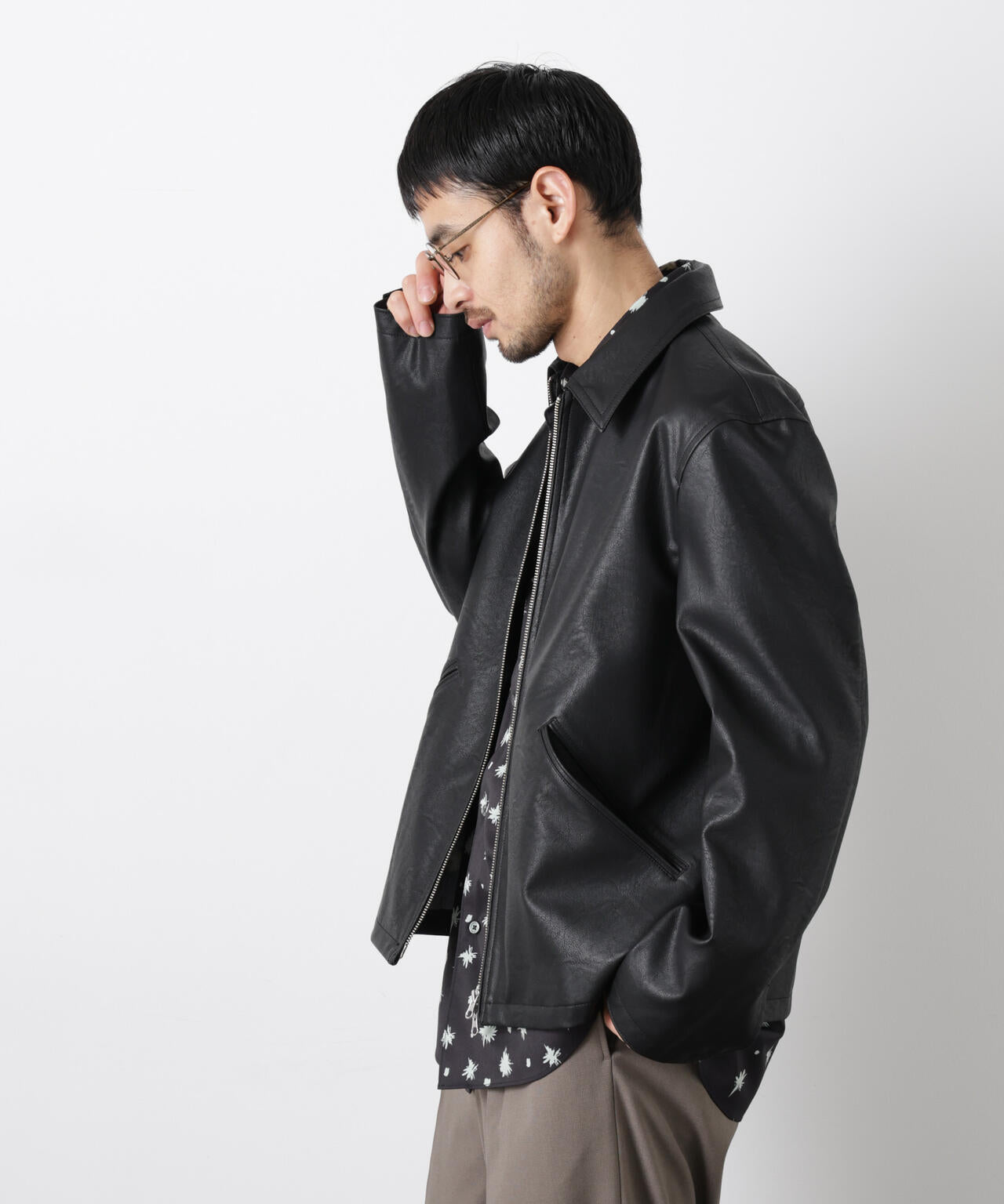 フェイクレザー｢WARP PRINT｣ライニング 6686112206